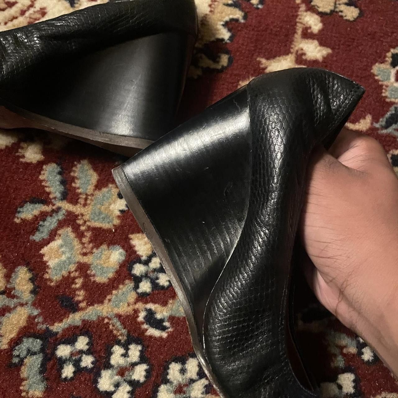 Designer × Lanvin × Vintage Lanvin Paris Vintage Black Pumps Size US 6.5 / IT 36.5 - 3 Thumbnail
