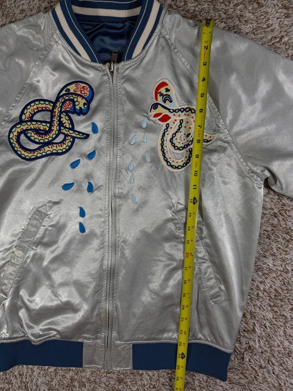 Diesel Diesel J Rocket Snake Embroidery Silver Bomber Jacket Size US XL / EU 56 / 4 - 7 Thumbnail