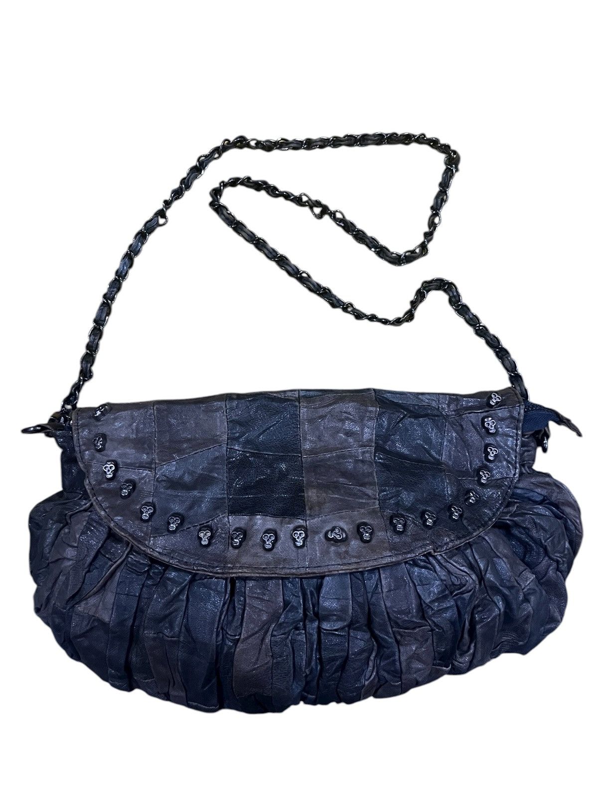 Japanese Brand vintage patchwork leather shoulder bag with skull studs Size ONE SIZE - 1 Thumbnail