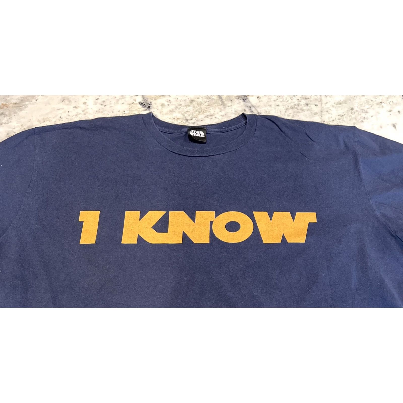 Vintage Vintage Star Wars T Shirt Men XL Hans Solo I KNOW Lucas Film Blue Gold Size US L / EU 52-54 / 3 - 2 Thumbnail
