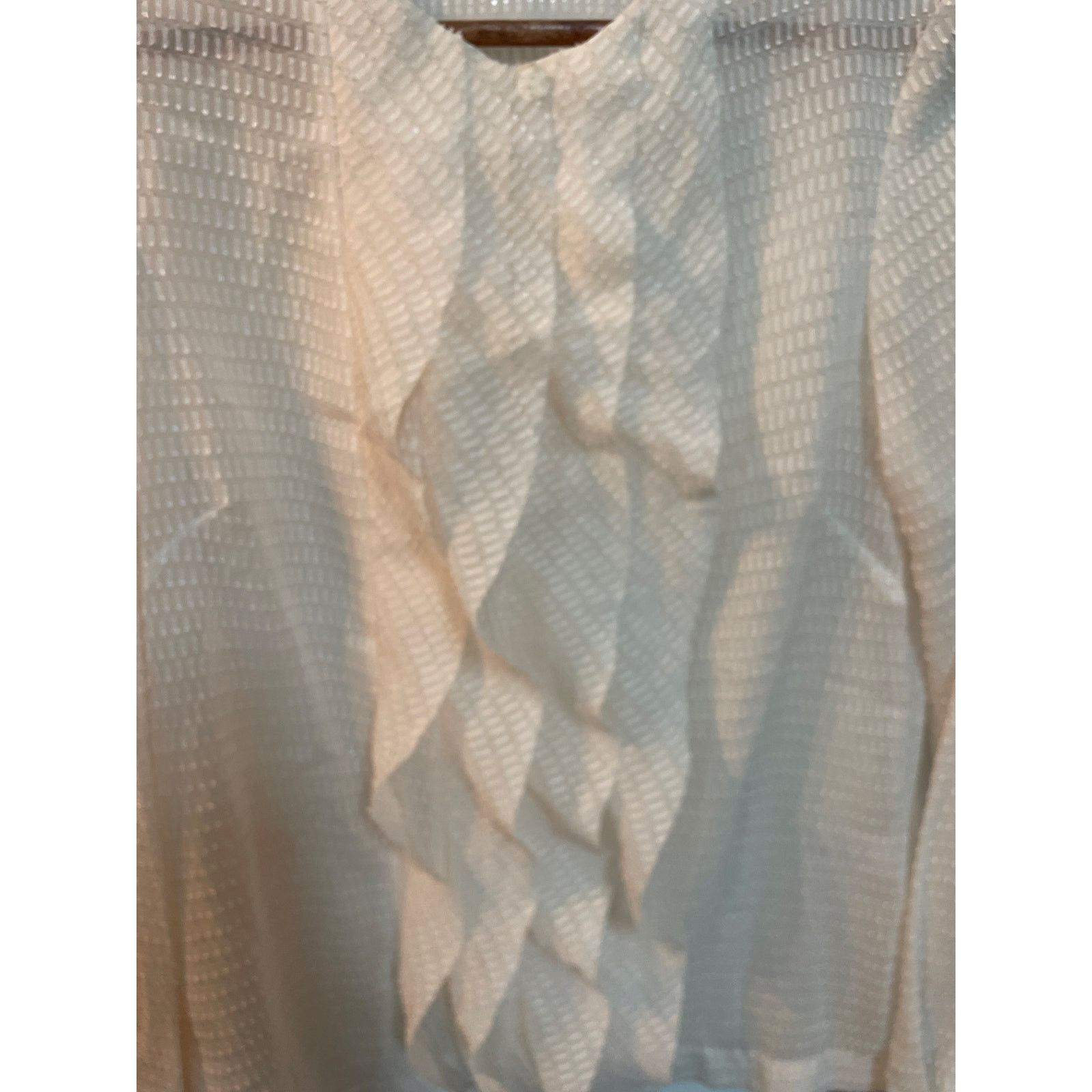 Nanette Lepore Nanette Lepore Semi-Sheer Silk Blend Ruffled Front Blouse, 2 Size XS / US 0-2 / IT 36-38 - 3 Thumbnail