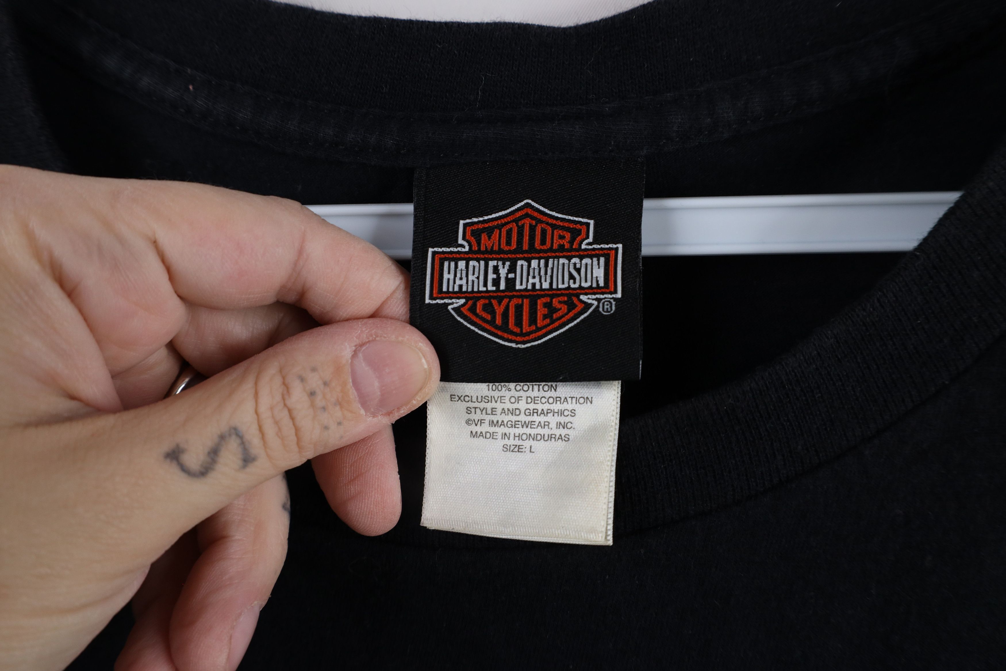 Harley Davidson × Vintage Vintage Y2K Harley Davidson Spell Out Skull Muscle T-Shirt Size US L / EU 52-54 / 3 - 6 Thumbnail