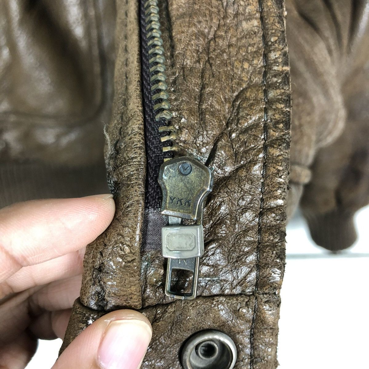 Japanese Brand 🔥VINTAGE FLY LEATHER JACKET MILITARY PIERRE BONEE USA Size US L / EU 52-54 / 3 - 18 Thumbnail