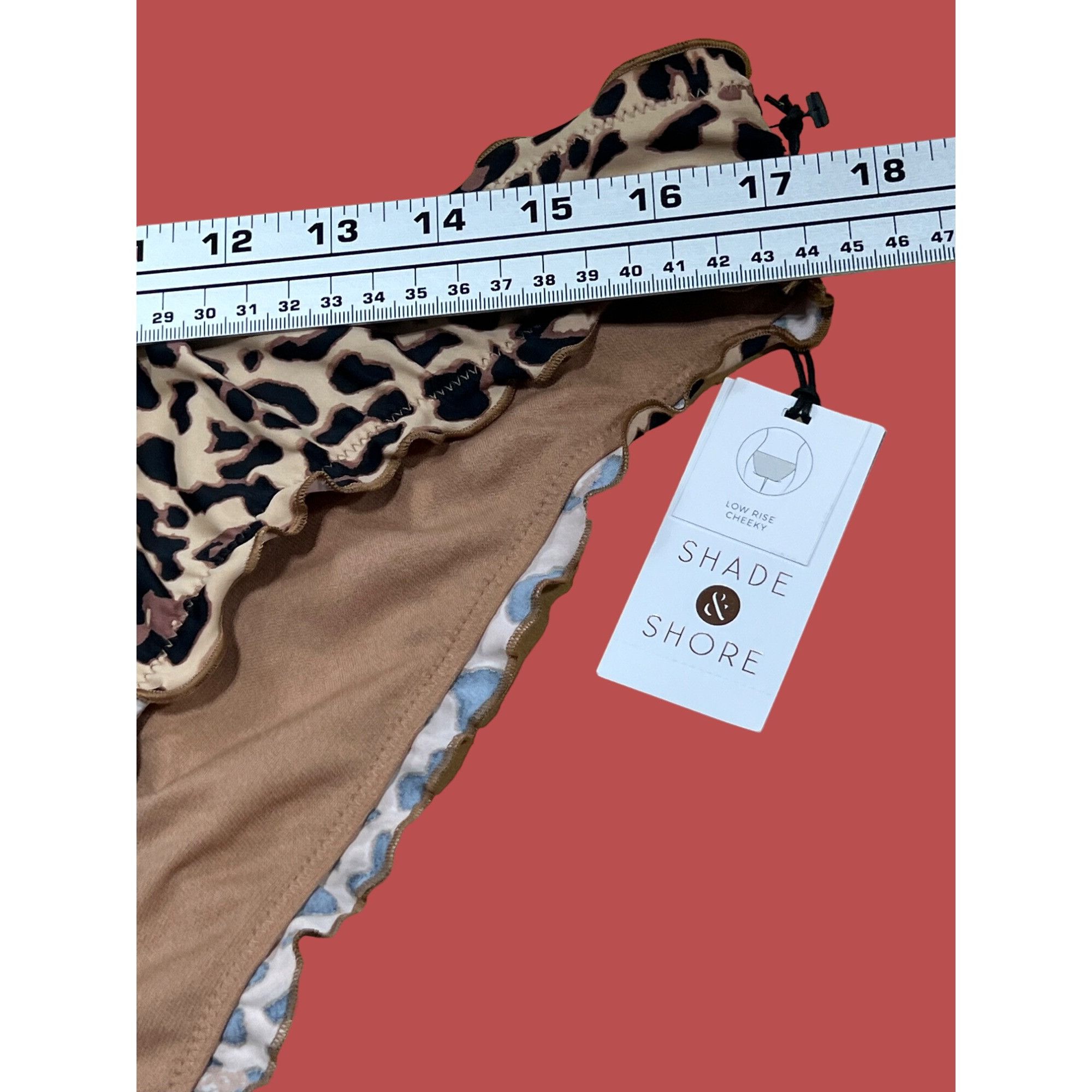 Other Shade & Shore - Women's Ruffle Cheeky Bikini Bottom-Animal P Size ONE SIZE - 5 Thumbnail