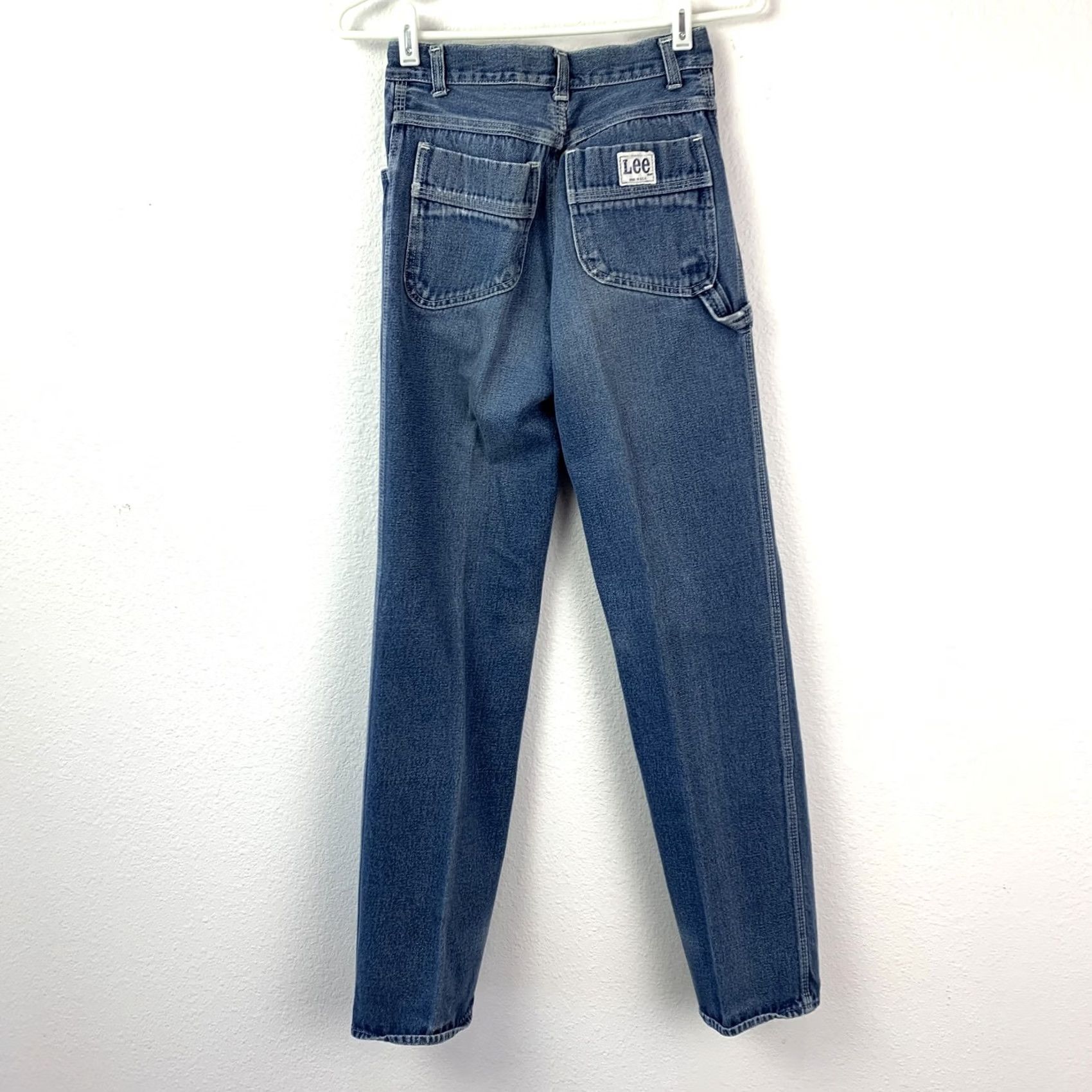 Lee VINTAGE Lee Mens Blue Jeans High Rise Straight Leg USA Talon Zipper 26" Waist 70s Jeans Blue Mens Size US 26 / EU 42 - 7 Thumbnail