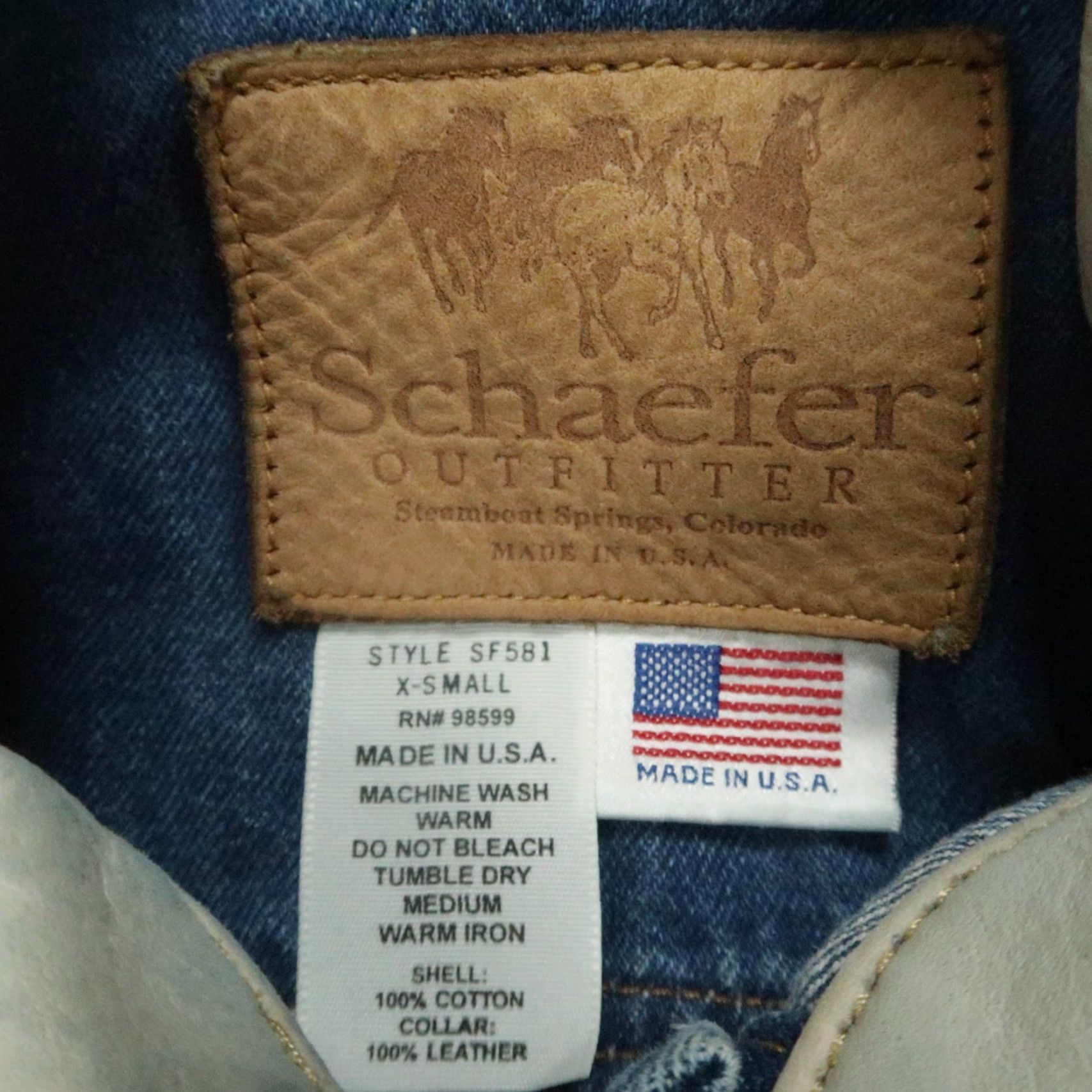 Vintage Schaefer Outfitter Jacket Mens Extra Small Blue Denim Winter Spring Fall Casual Workwear Button Pockets Western SF581 - XS Size US XS / EU 42 / 0 - 3 Thumbnail
