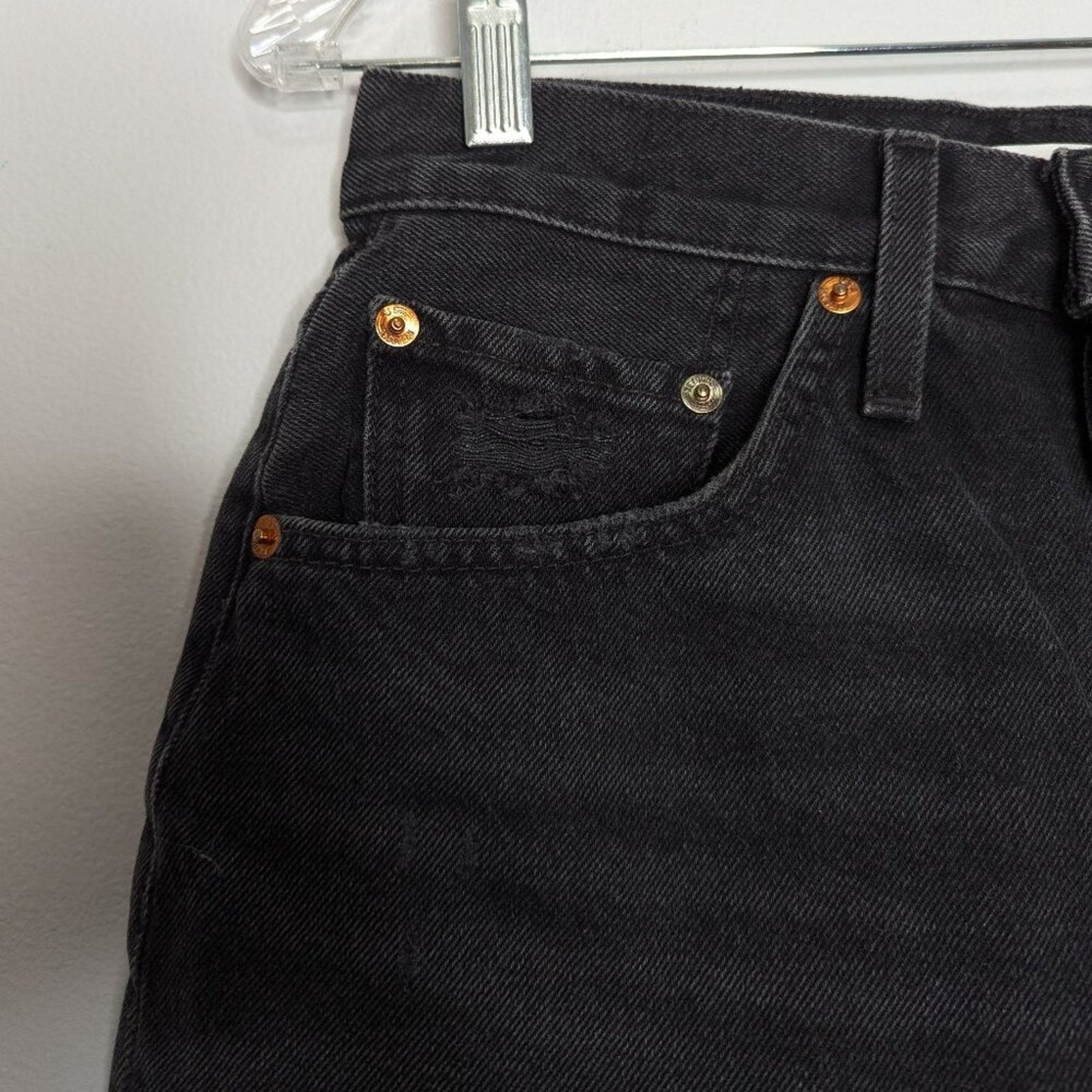 RE/DONE RE/DONE 50s Cut-Off Denim Shorts Black Distressed Frayed Hem Size 26" / US 2 / IT 38 - 5 Thumbnail