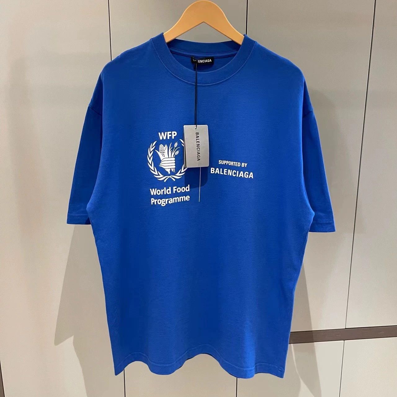 Balenciaga Balenciaga Klein Blue wfp Wheat Ear Logo Short Sleeve Size US M / EU 48-50 / 2 - 4 Thumbnail