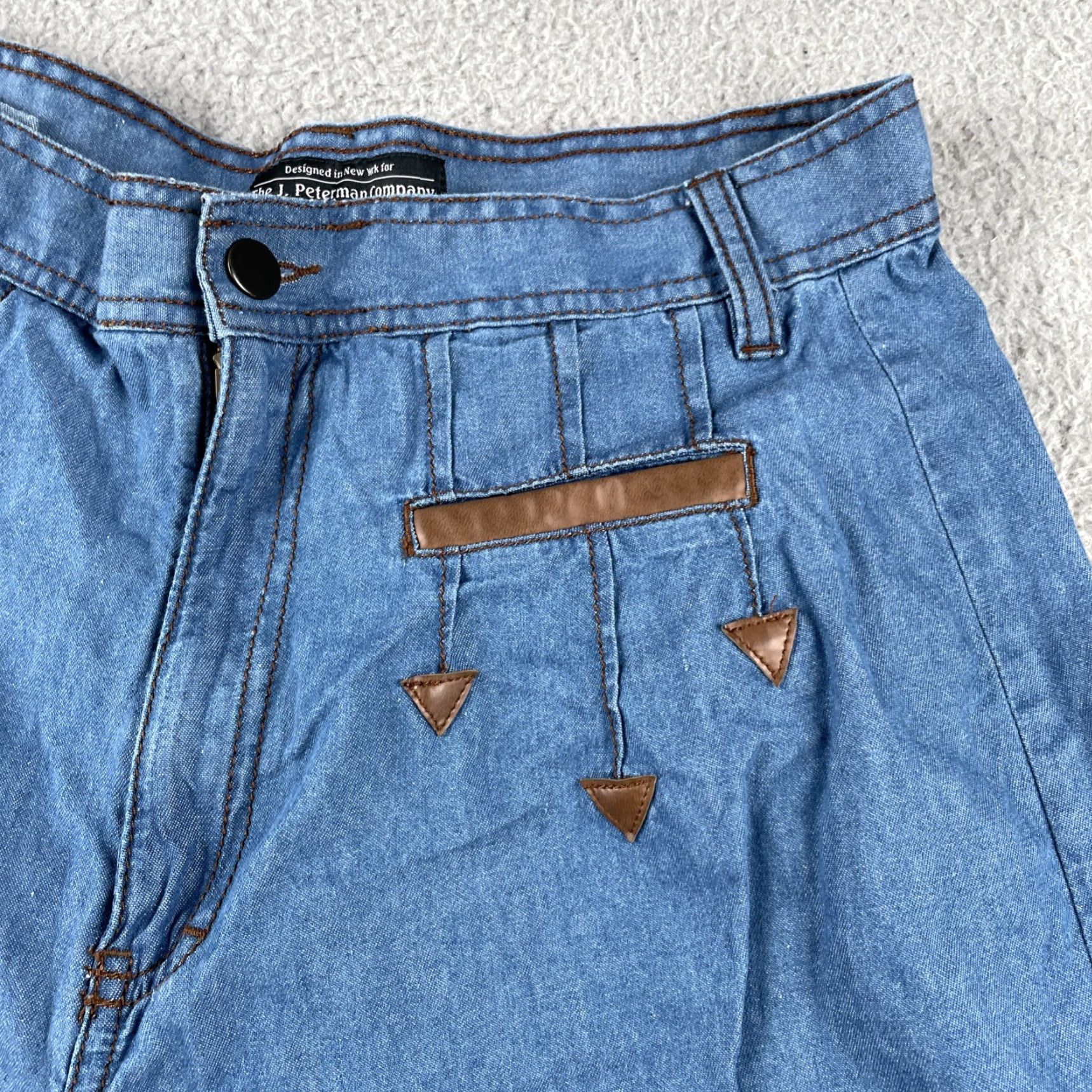 Denime VINTAGE J. Peterman Capri Pants Women’s 4 Denim Blue EUC Regular Wide-Leg Spring 90s Garden Mens Girls Size 27" / US 4 / IT 40 - 3 Thumbnail