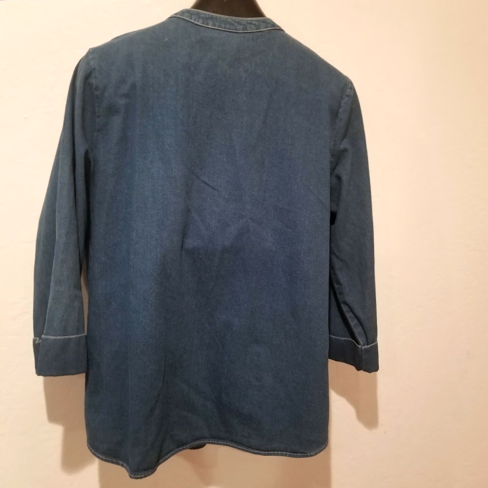 Denime Hot Cotton by Marc Ware Denim Shirt Large Snap Front Blue USA Shirt Women L 3/4 Sleeve Casual Vintage: No Size L / US 10 / IT 46 - 2 Thumbnail