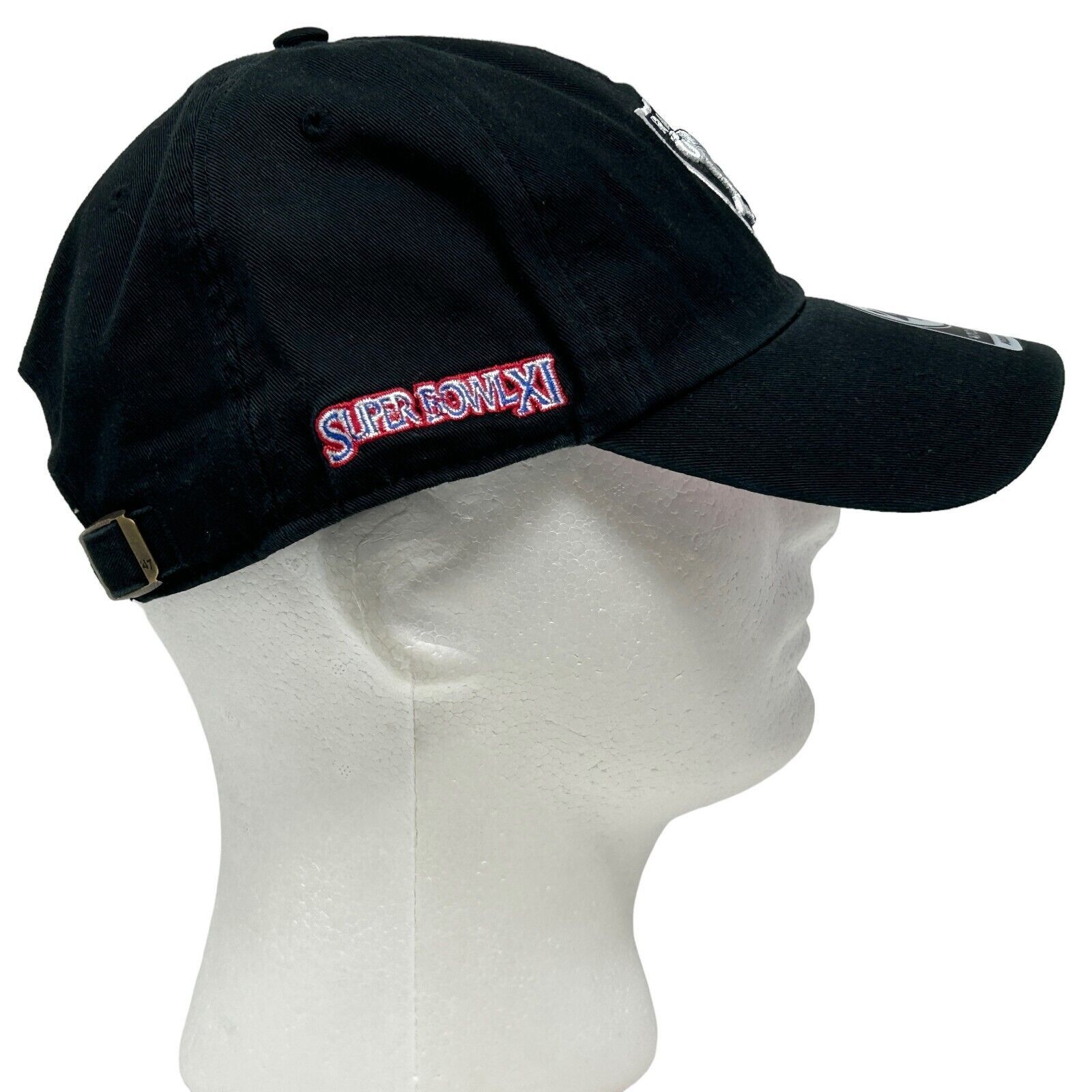 47 Las Vegas Raiders Dad Hat Baseball Cap Super Bowl XI Black Size ONE SIZE - 6 Thumbnail
