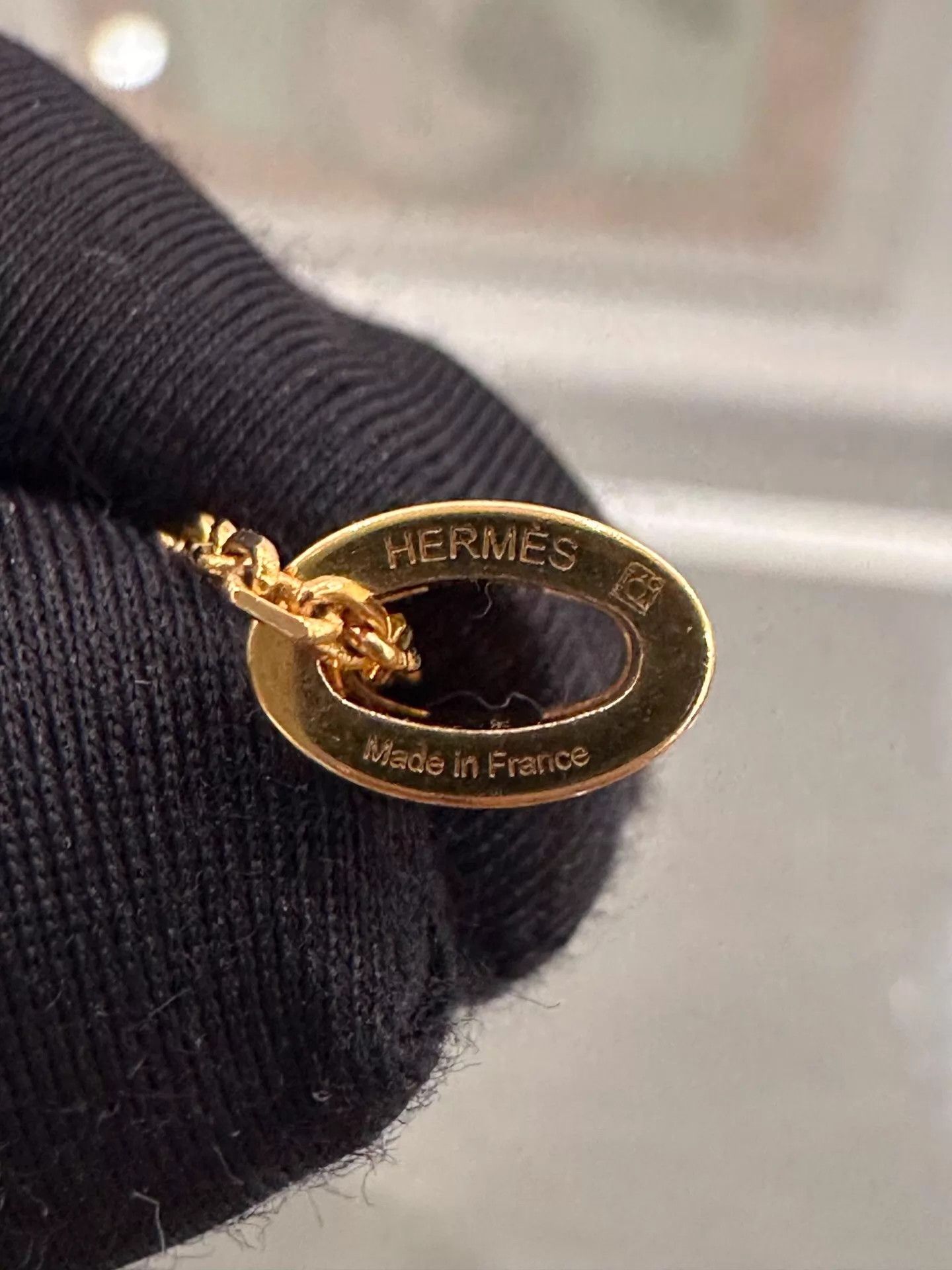 Hermes Hermes Pop H Enamel H Logo Mini Necklace 40cm Milk Tea Size ONE SIZE - 6 Thumbnail