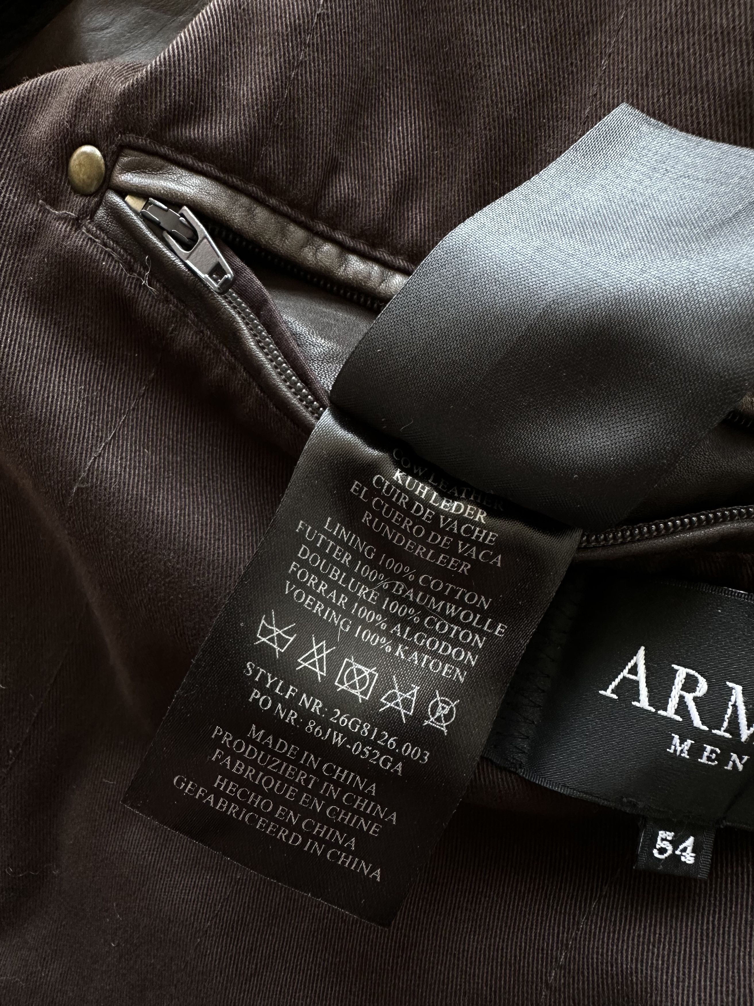 ARMA × Genuine Leather ARMA Ambassador Squadron brown leather jacket Size US L / EU 52-54 / 3 - 9 Thumbnail