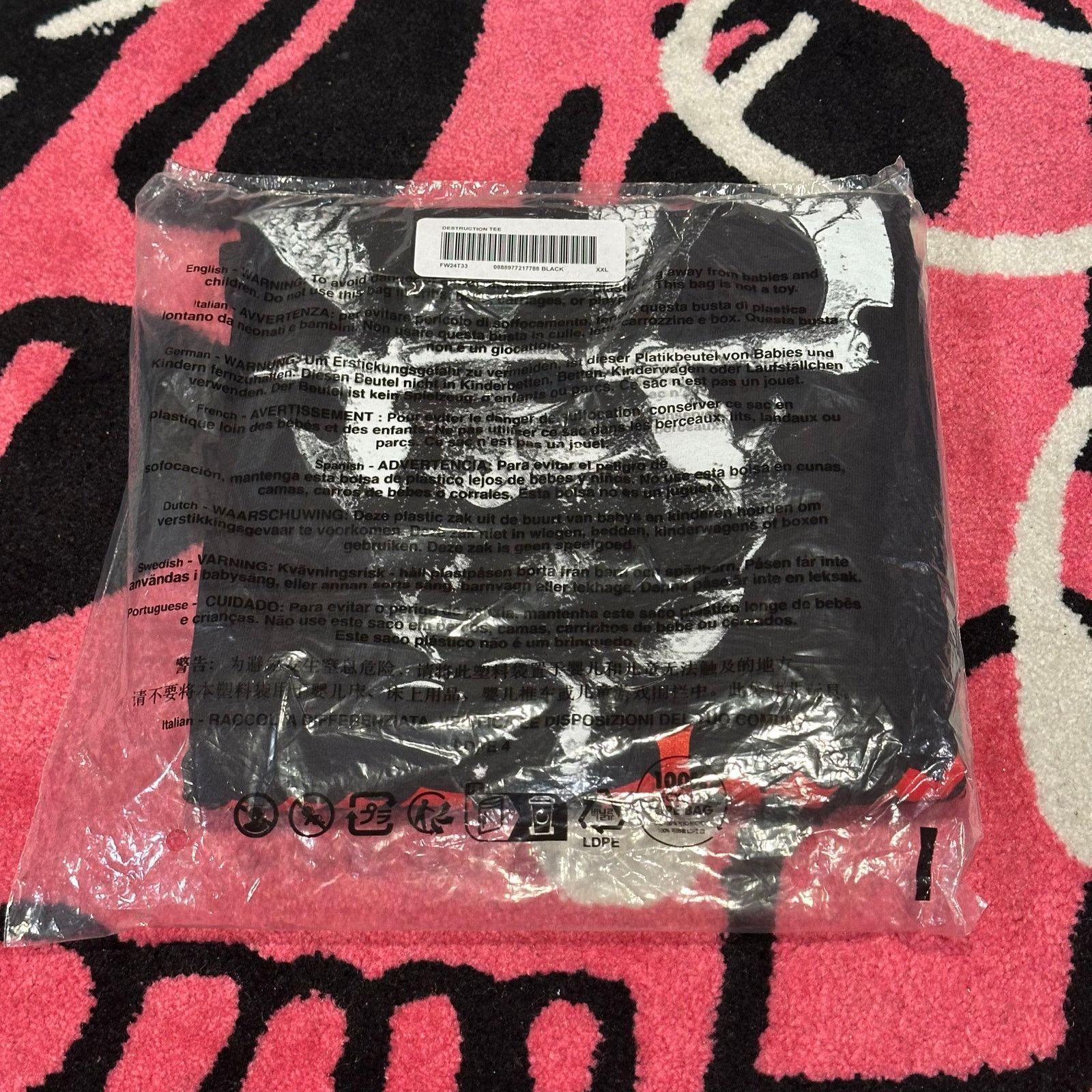 Supreme Supreme Destruction Tee - Black - XXL - Brand New Size US XXL / EU 58 / 5 - 2 Thumbnail