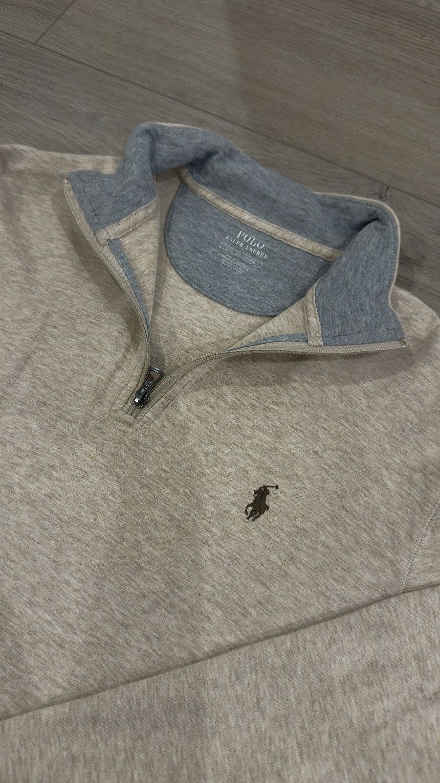 Polo Ralph Lauren Polo Ralph Lauren Beige Quarter-Zip Sweater Size US S / EU 44-46 / 1 - 2 Thumbnail