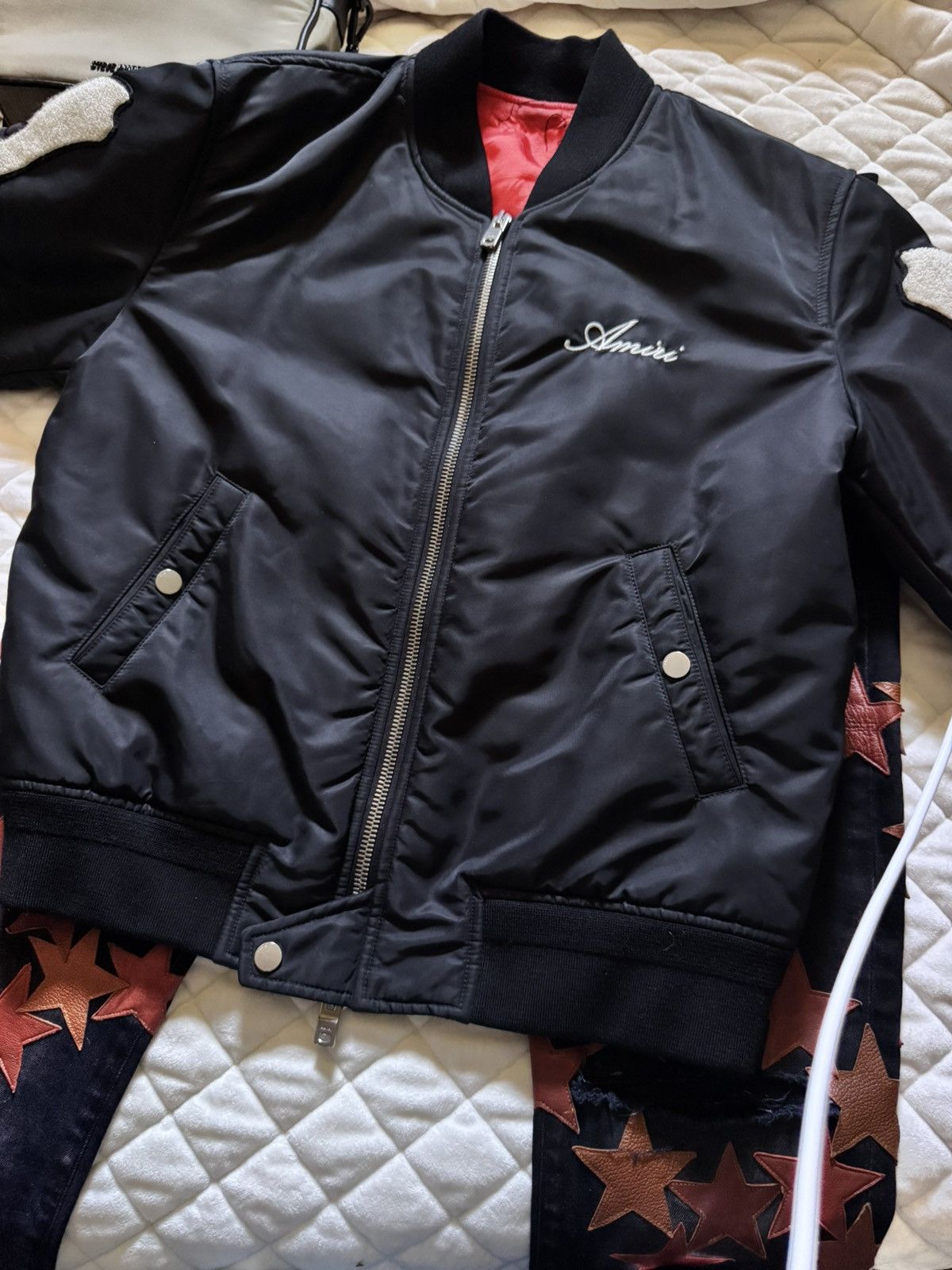 Amiri AMIRI BONE BOMBER JACKET Size US M / EU 48-50 / 2 - 1 Thumbnail