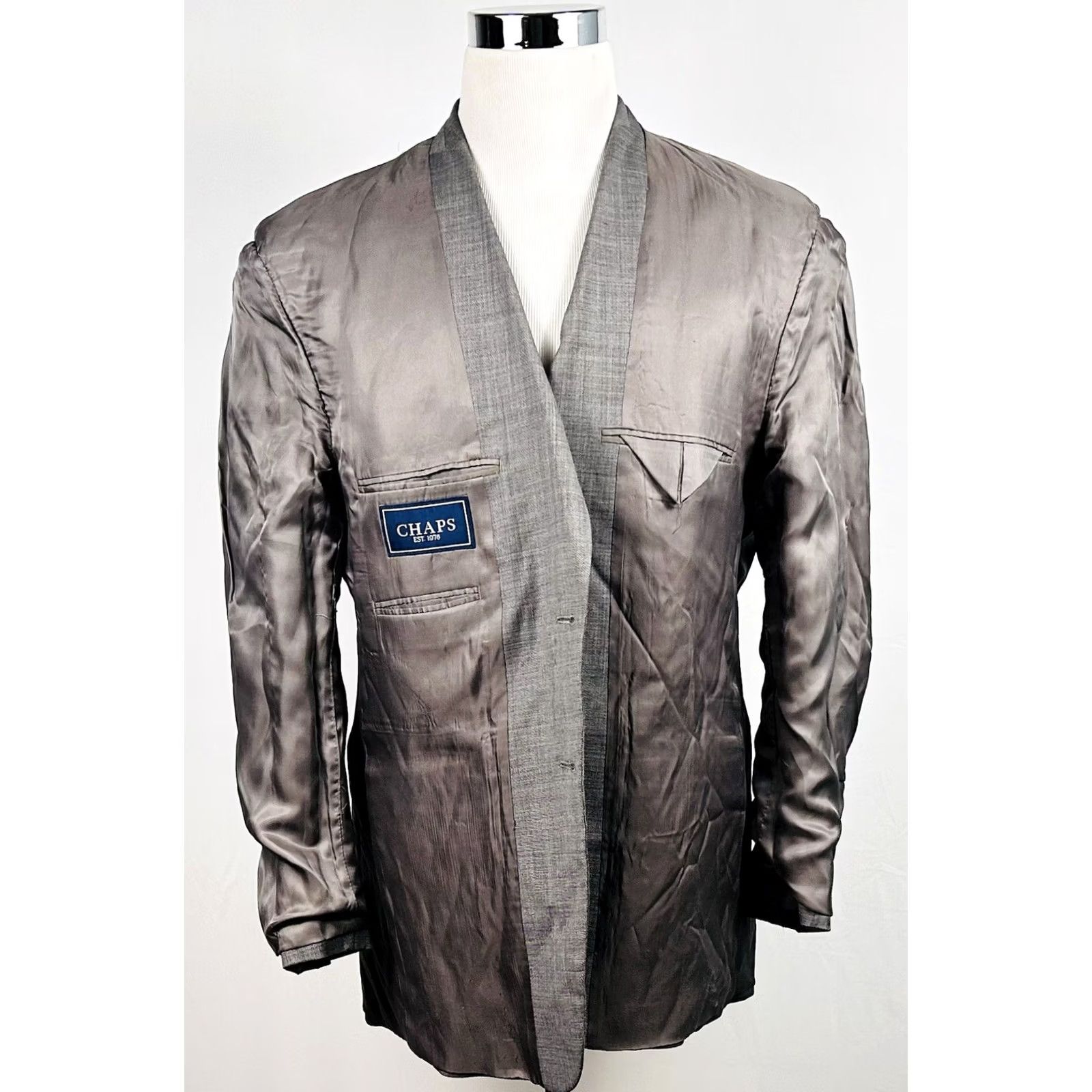 Chaps Chaps Sport Coat 42R Gray Wool Two Button Lined Vented Size US XS / EU 42 / 0 - 7 Thumbnail