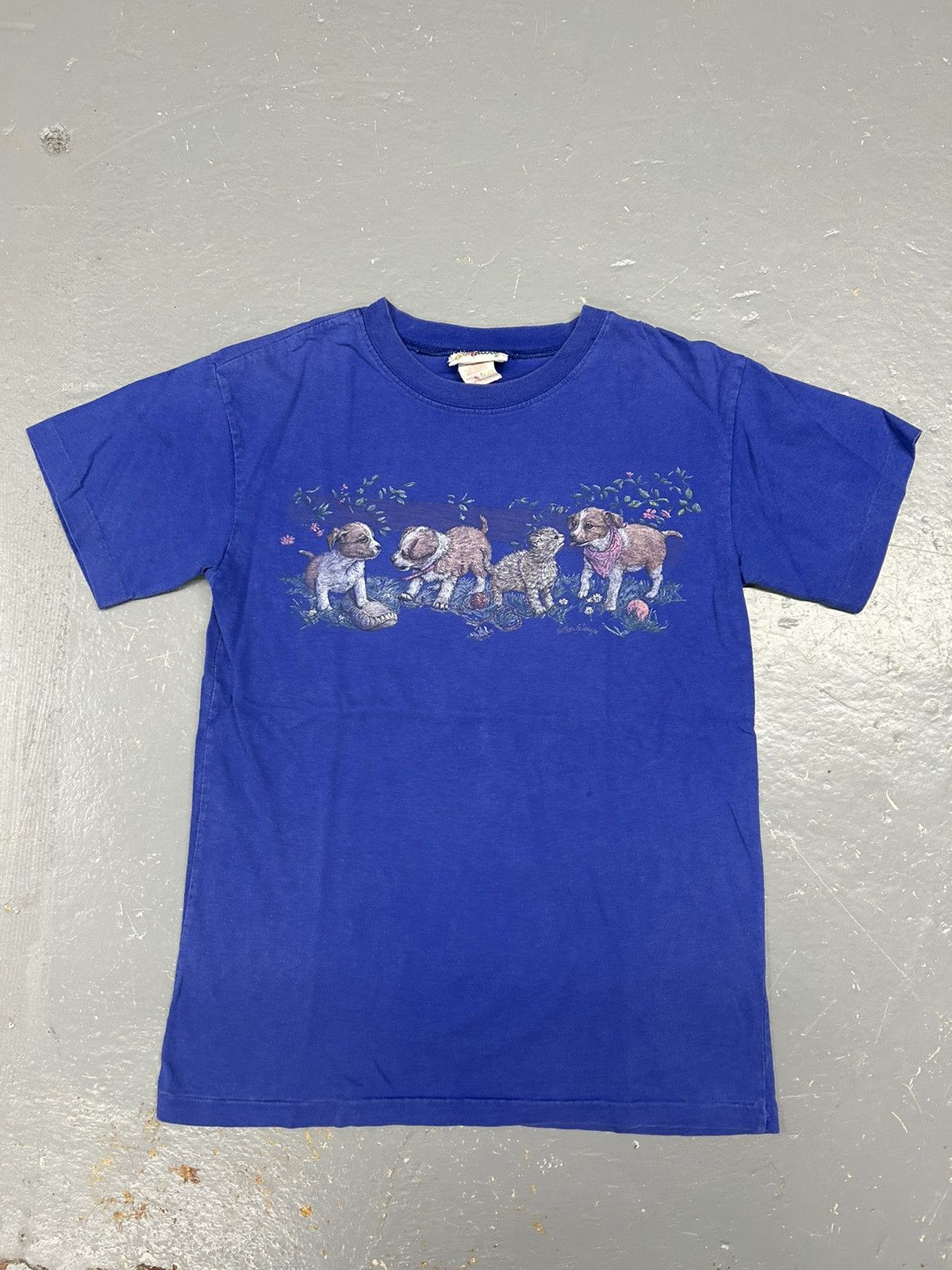 Vintage Crazy Vintage 90s Essential Purple Dogs Graphic Animal Shirt Size US S / EU 44-46 / 1 - 1 Thumbnail