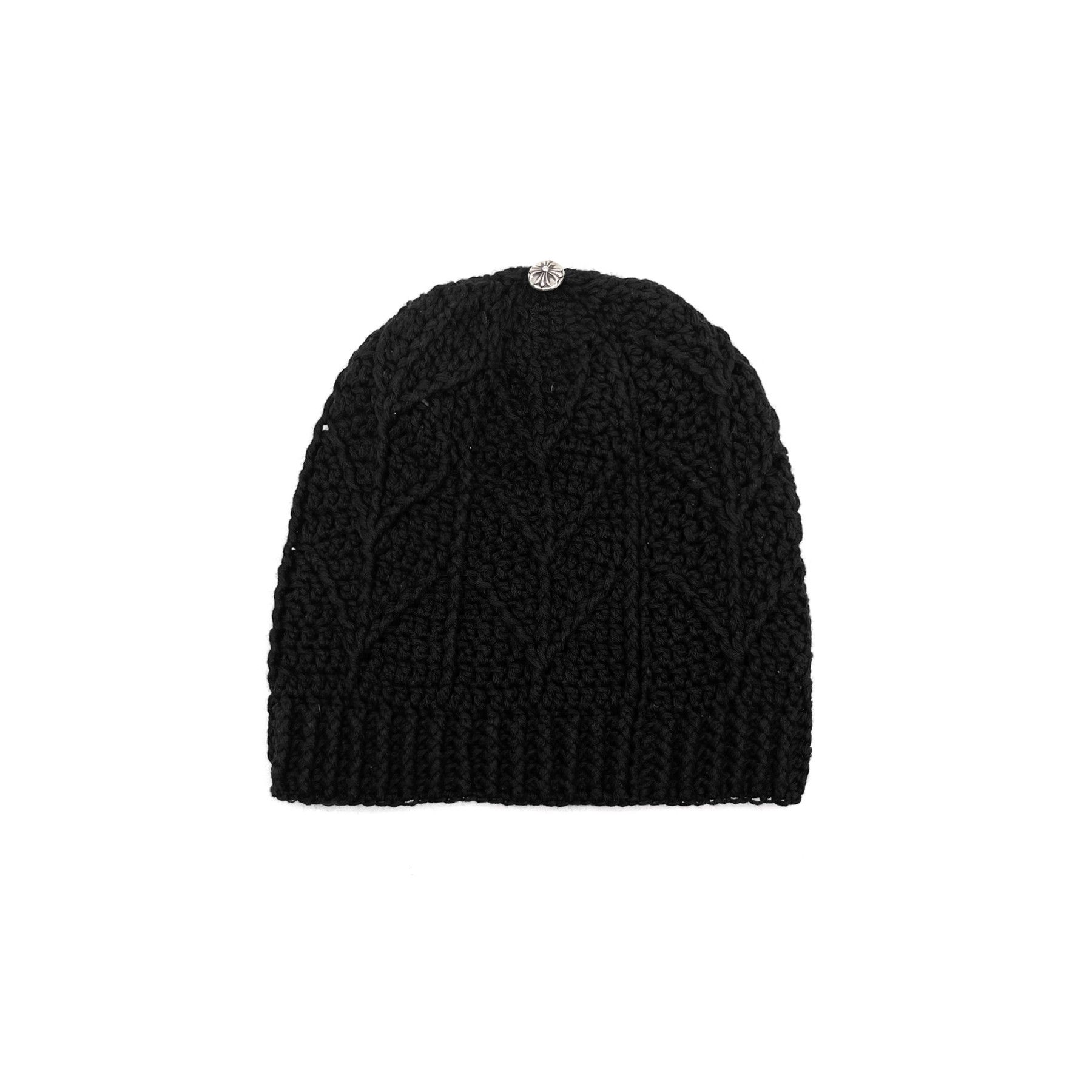 Chrome Hearts Chrome Hearts Cashmere Cross Leather Patch Black Beanie Size ONE SIZE - 2 Thumbnail