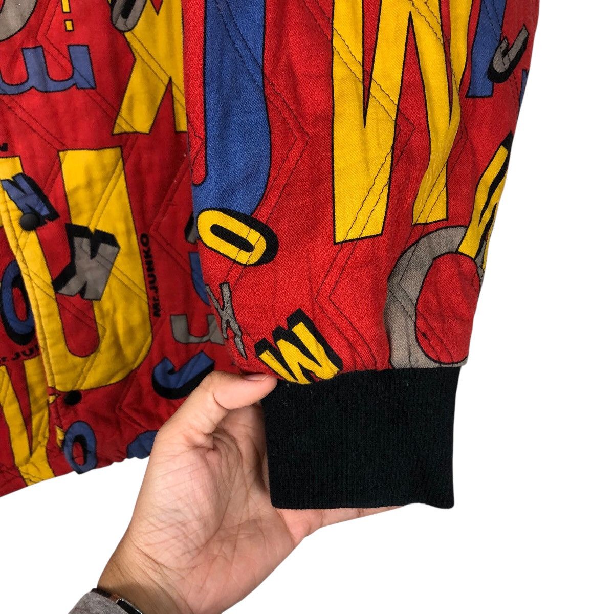 Japanese Brand Vintage Mr. JUNKO 90s Pop-Art Letter Print Bomber Jacket Size US L / EU 52-54 / 3 - 16 Thumbnail