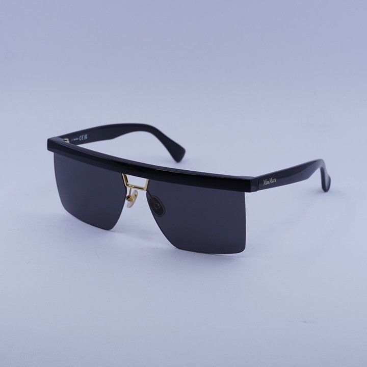 Max Mara Max Mara MM0072 01A Sunglasses Shiny Black Square Frame Size ONE SIZE - 1 Thumbnail