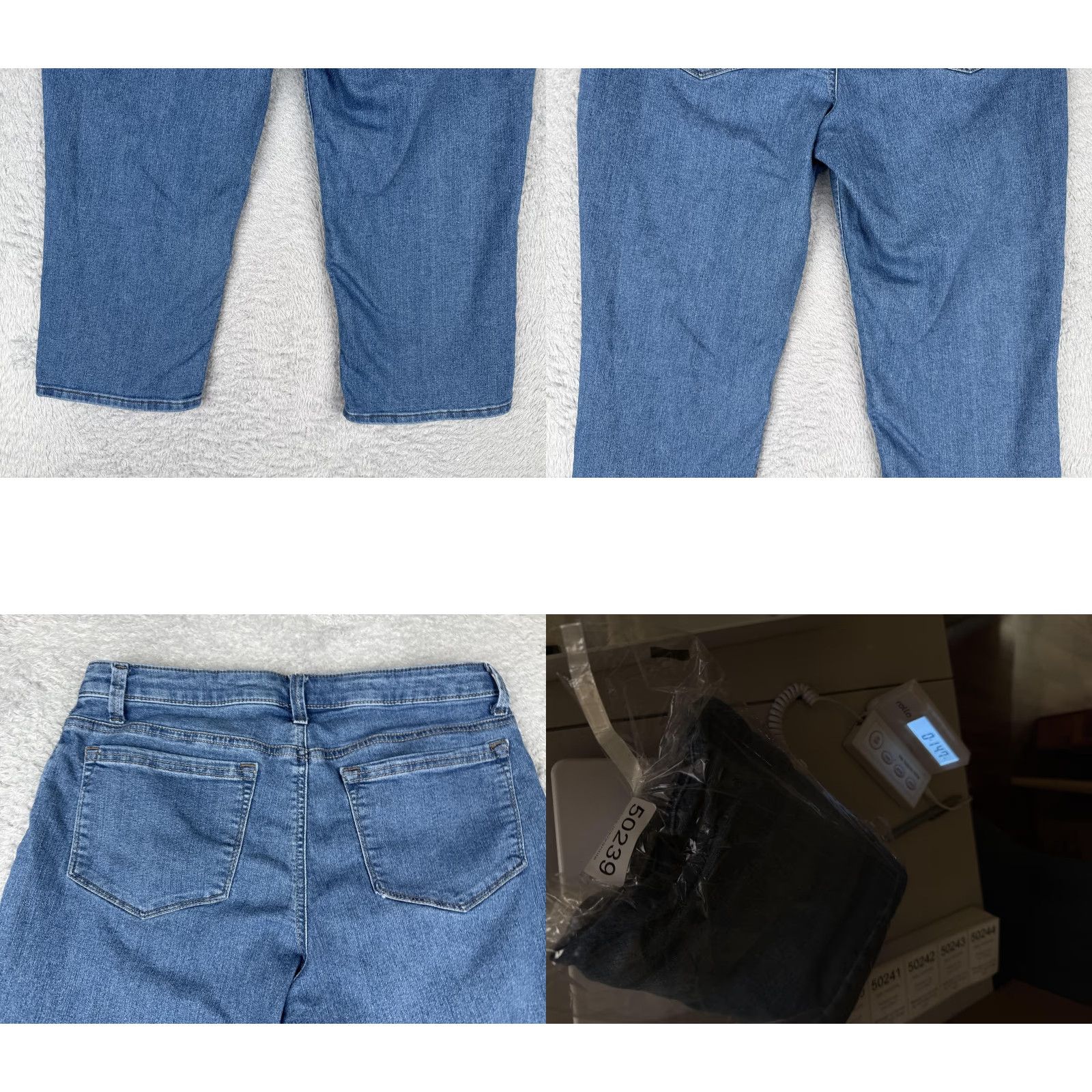 Vintage Riders by Lee Capri Jeans Womens 12 Blue Mid Rise Stretch Denim Zip Fly 5-Pocket Button Regular Size 34" / US 12 / IT 48 - 10 Thumbnail