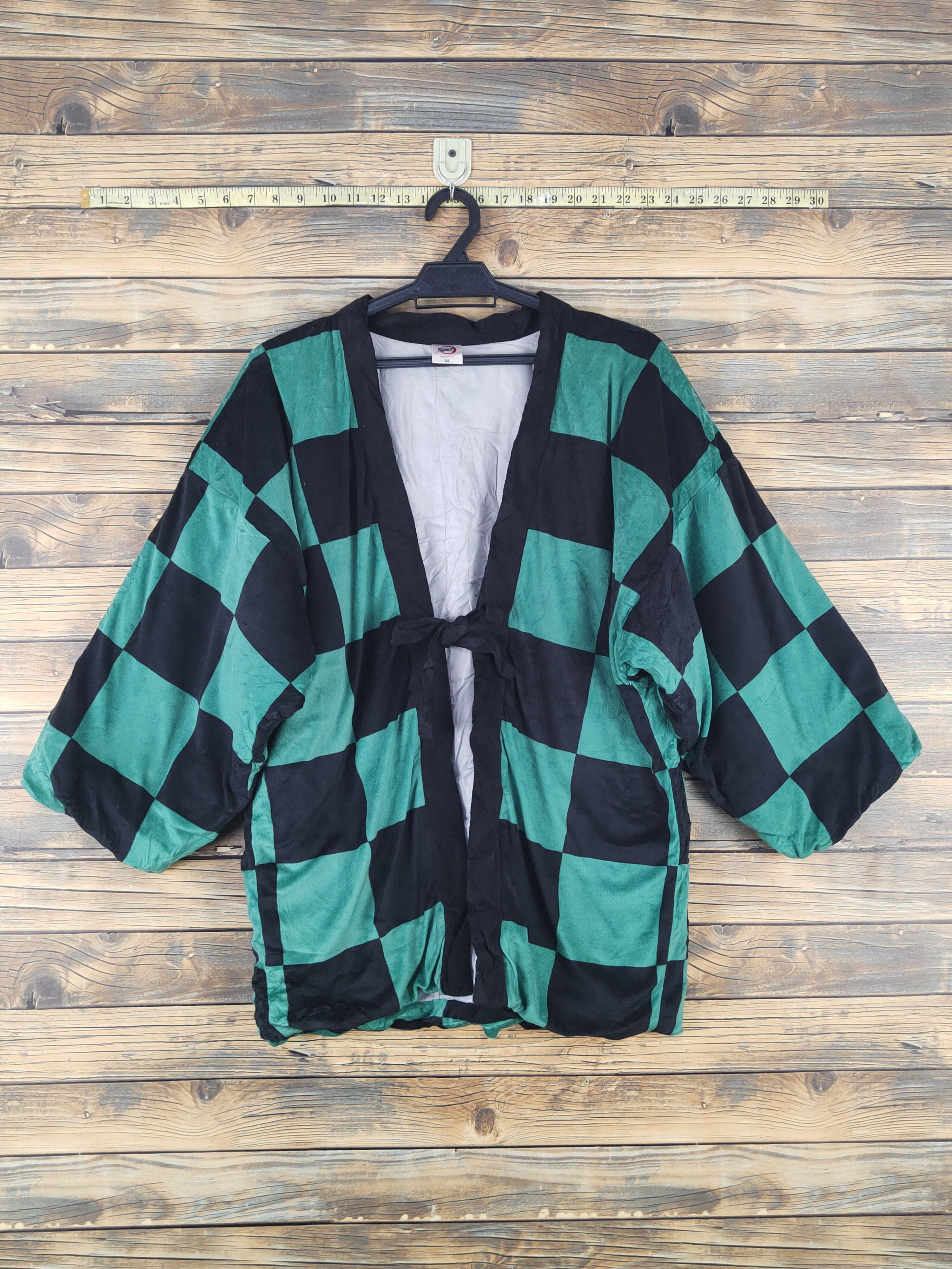 Japanese Brand × Vintage Japanese Brand Green Black Kimono Cardigan Size US M / EU 48-50 / 2 - 1 Thumbnail