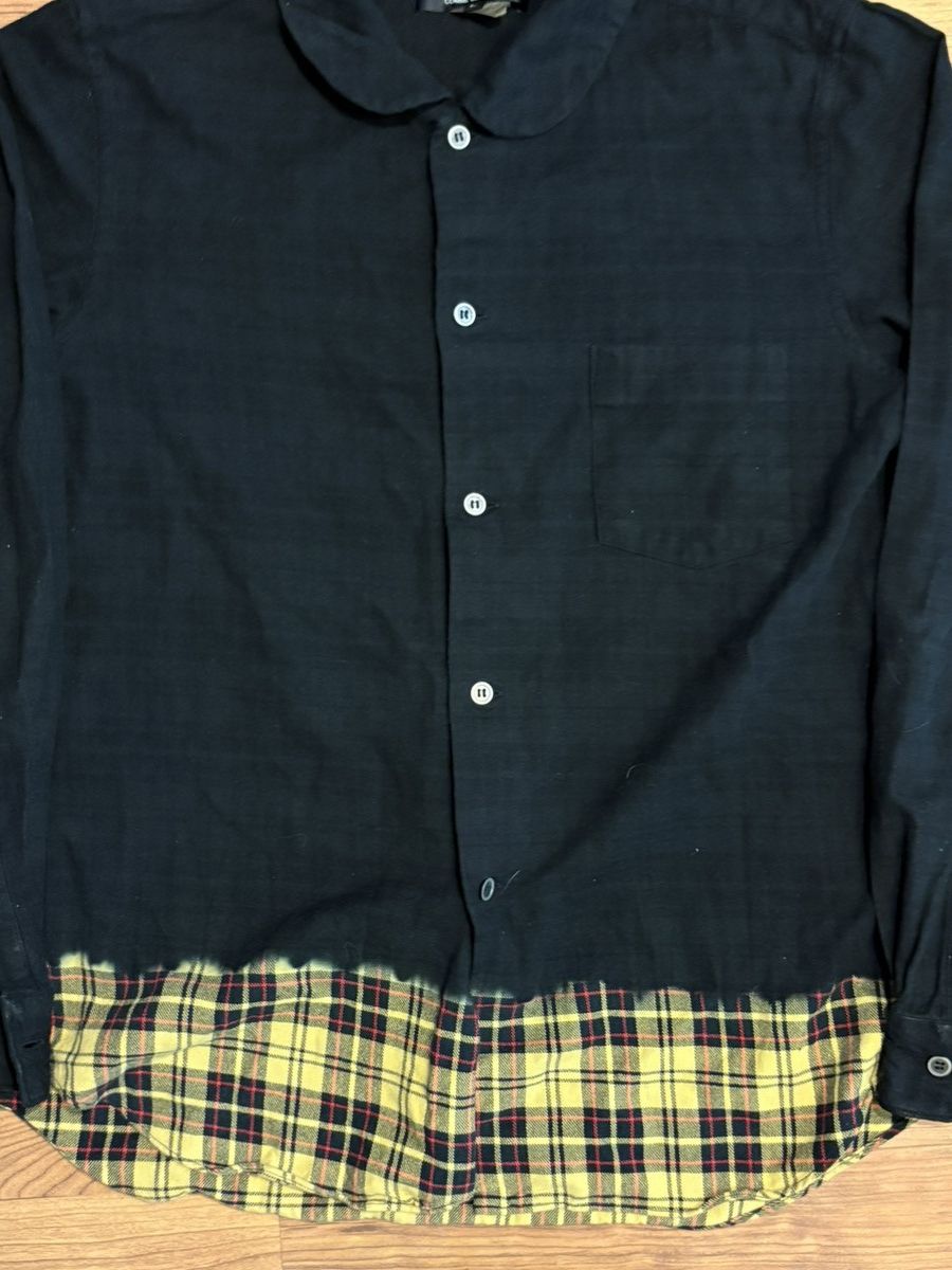 Comme des Garcons Black 🏁 RARE 2009 BLACK Comme des Garçons Plaid Switch Hem Shirt Size US L / EU 52-54 / 3 - 3 Thumbnail