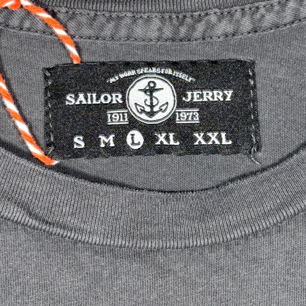 Vintage Sailor Jerry Shirt Adult LARGE Gray Spiced Rum Tattoo Eagle Norman Collins USA Size US L / EU 52-54 / 3 - 3 Thumbnail