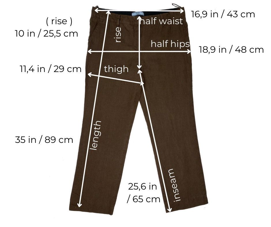 Prada PRADA WOMEN CROPPED PANTS BROWN LINEN FLAT FRONT IT 46 XL Size 32" / US 10 / IT 46 - 8 Thumbnail