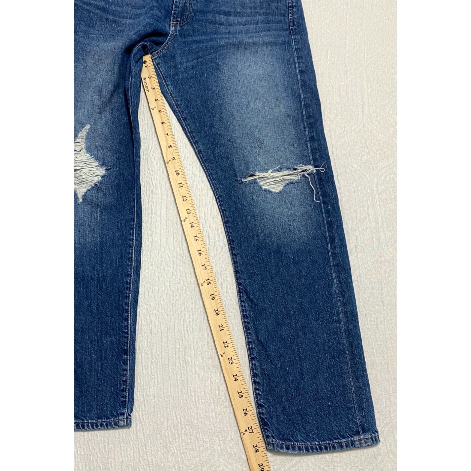 Lucky Brand Lucky Brand Jeans Womens 12 Blue Sienna Slim Boyfriend Distressed Cone Denim Size 24" / US 00 / IT 34 - 7 Thumbnail