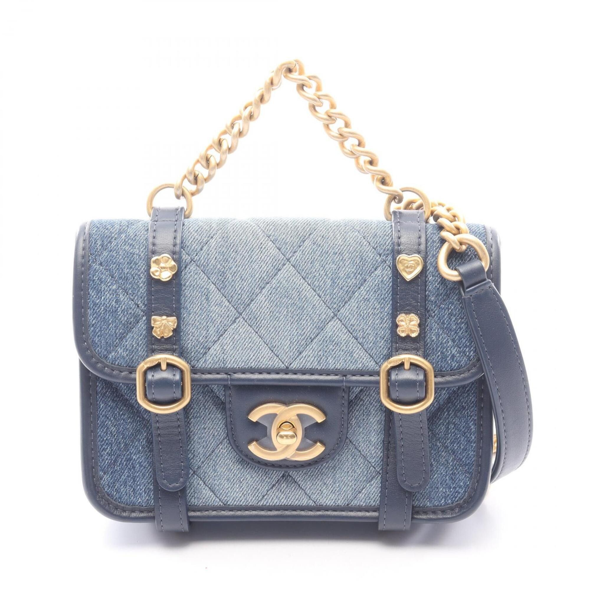 Chanel Chanel Mini Matelassé 2-Way Shoulder Bag/Handbag, Denim Leather, Women's, Navy, AS5132 Size ONE SIZE - 1 Thumbnail