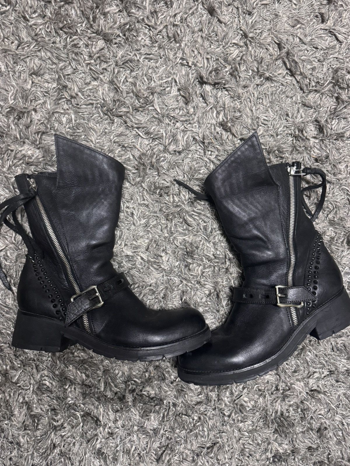 KMRii KMRii crush studded snakeskin boots Size US 7 / EU 40 - 6 Thumbnail