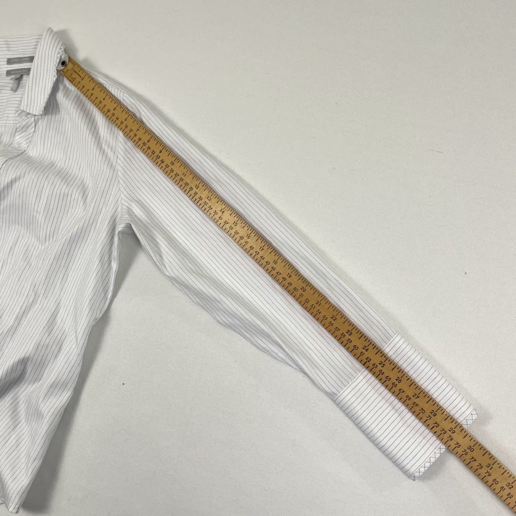 Vintage Hinson Wu Shirt Women Size 12 Button-Up White Striped Office Career Work Blouse Long Sleeve 100% Cotton Size XL / US 12-14 / IT 48-50 - 6 Thumbnail