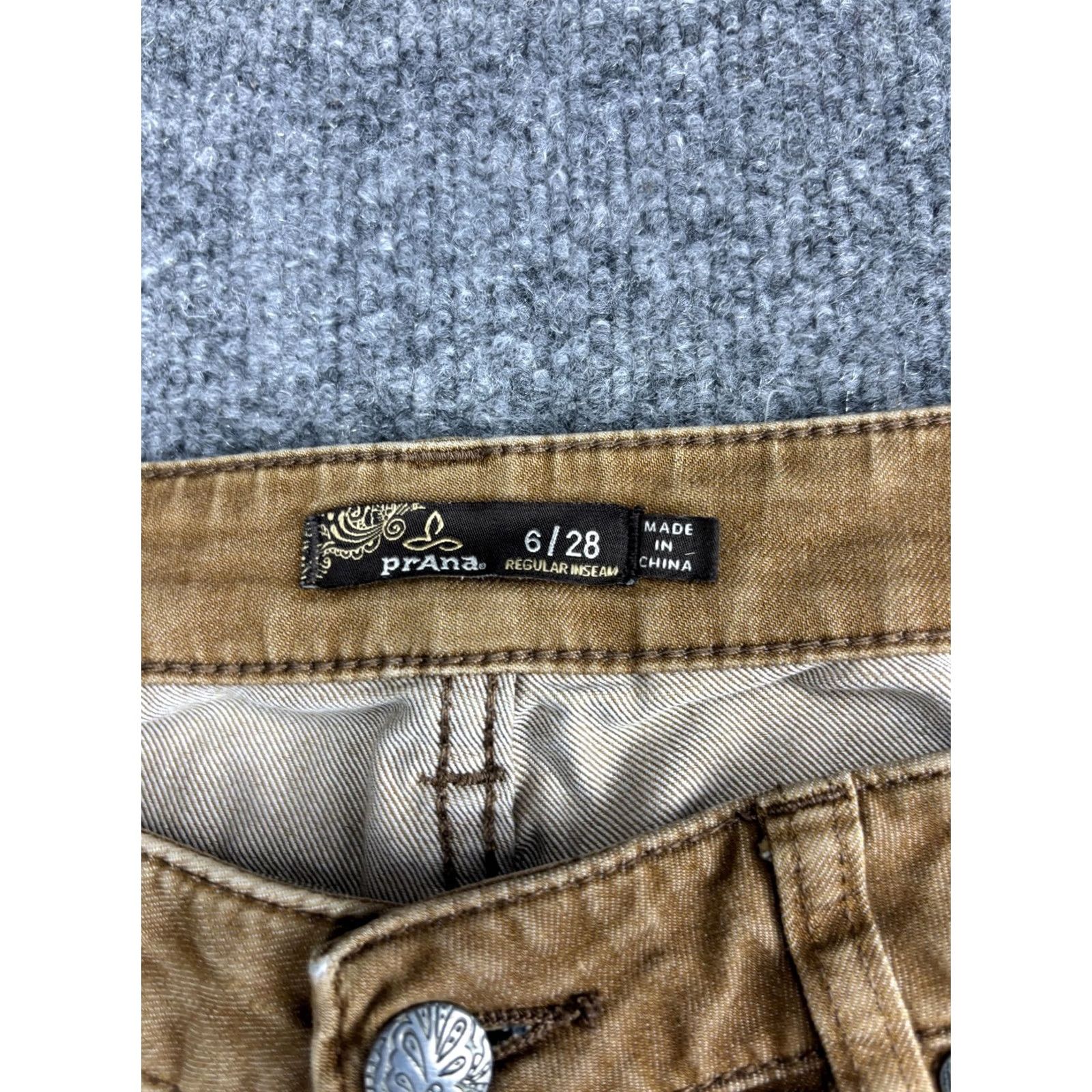 Prana prAna Pants Womens 6 Brown Organic Cotton Stretch Twill Skinny Chino Casual Size 28" / US 6 / IT 42 - 2 Thumbnail