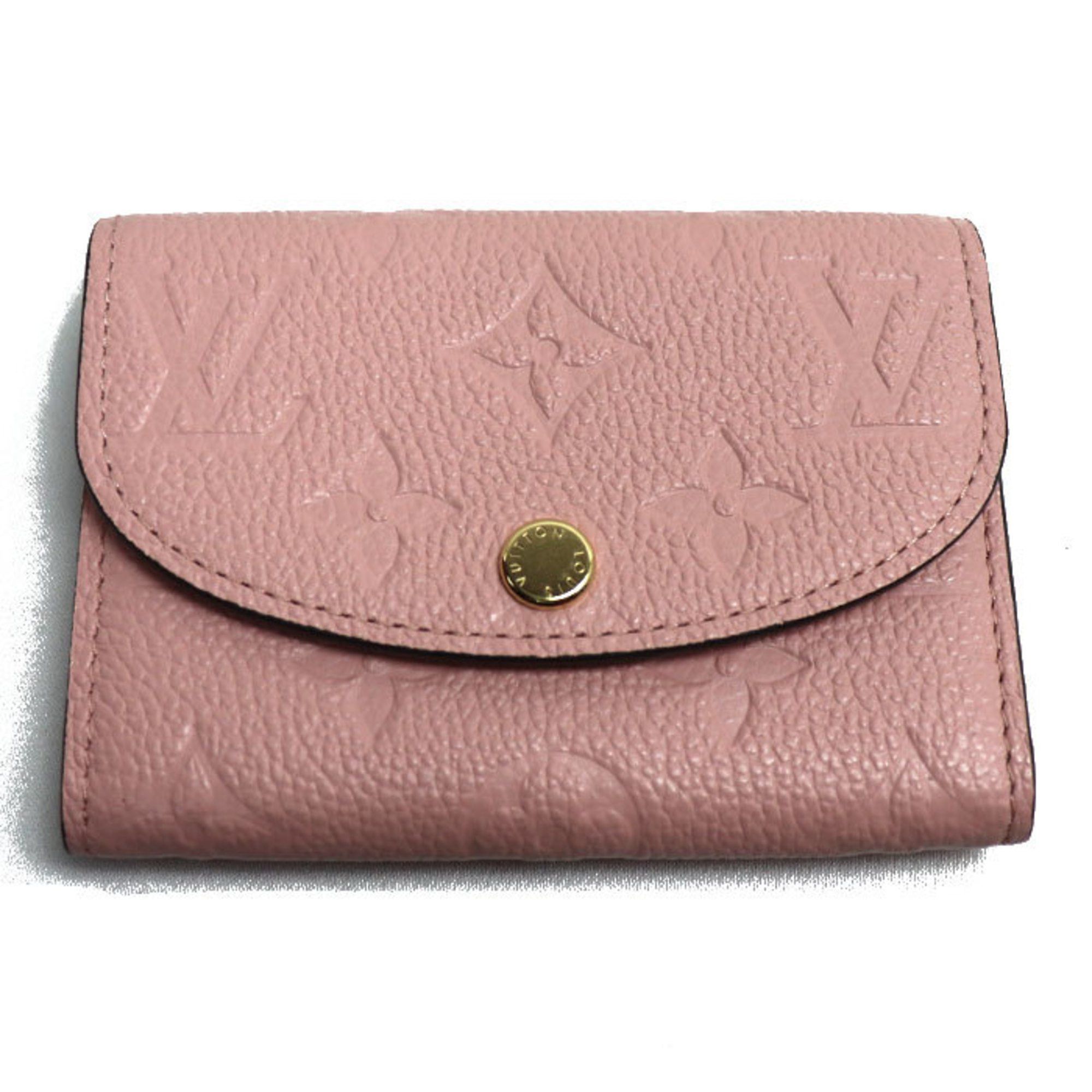 image of Louis Vuitton Portomone Rosali Wallet/coin Case Monogram Empreinte Pink Rose Poudre M81520 Ic Chip 
