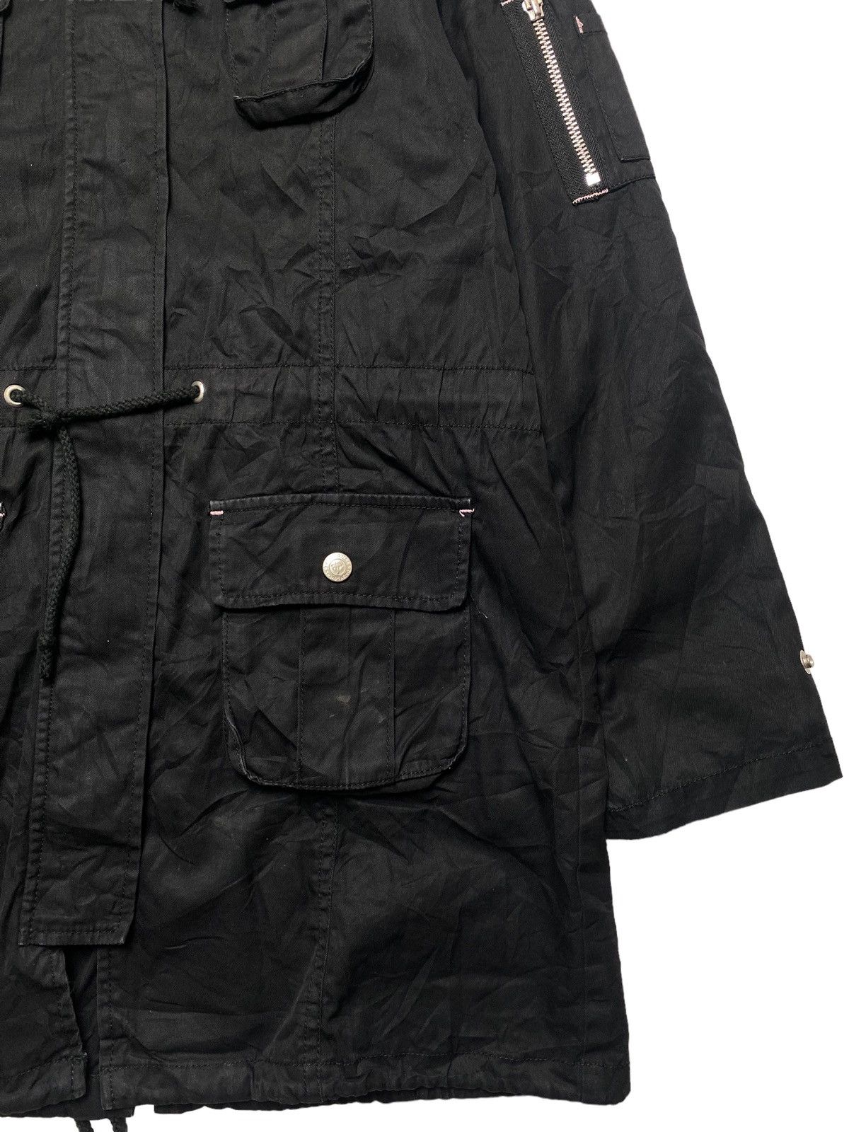 Japanese Brand 2000s Daisy Lovers - Black Cargo Jacket Hidden Hoodie Size M / US 6-8 / IT 42-44 - 6 Thumbnail