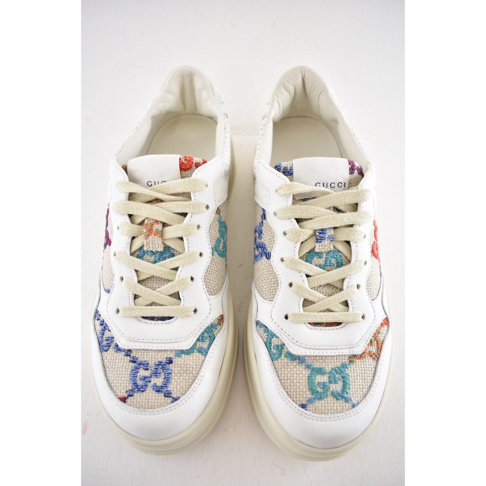 Gucci Gucci GG Logo White Platform Low Top Lace Up Tie Sneaker 40 Size US 10 / IT 40 - 7 Thumbnail