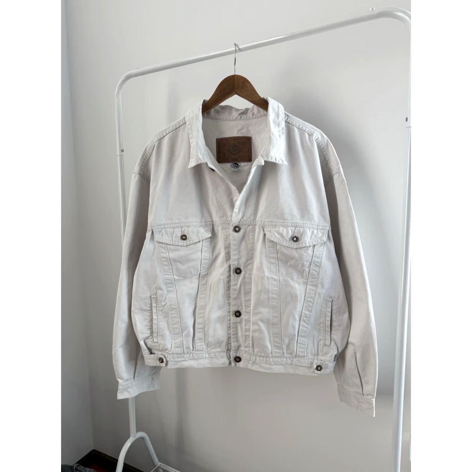 Diesel VINTAGE Diesel Jacket 90s Denim Cropped Button-Up White XXL Men Cropped Denim Jacket Casual Workwear 90s Y2K Vintage Diesel Clothes USA Italy Size US XXL / EU 58 / 5 - 2 Thumbnail