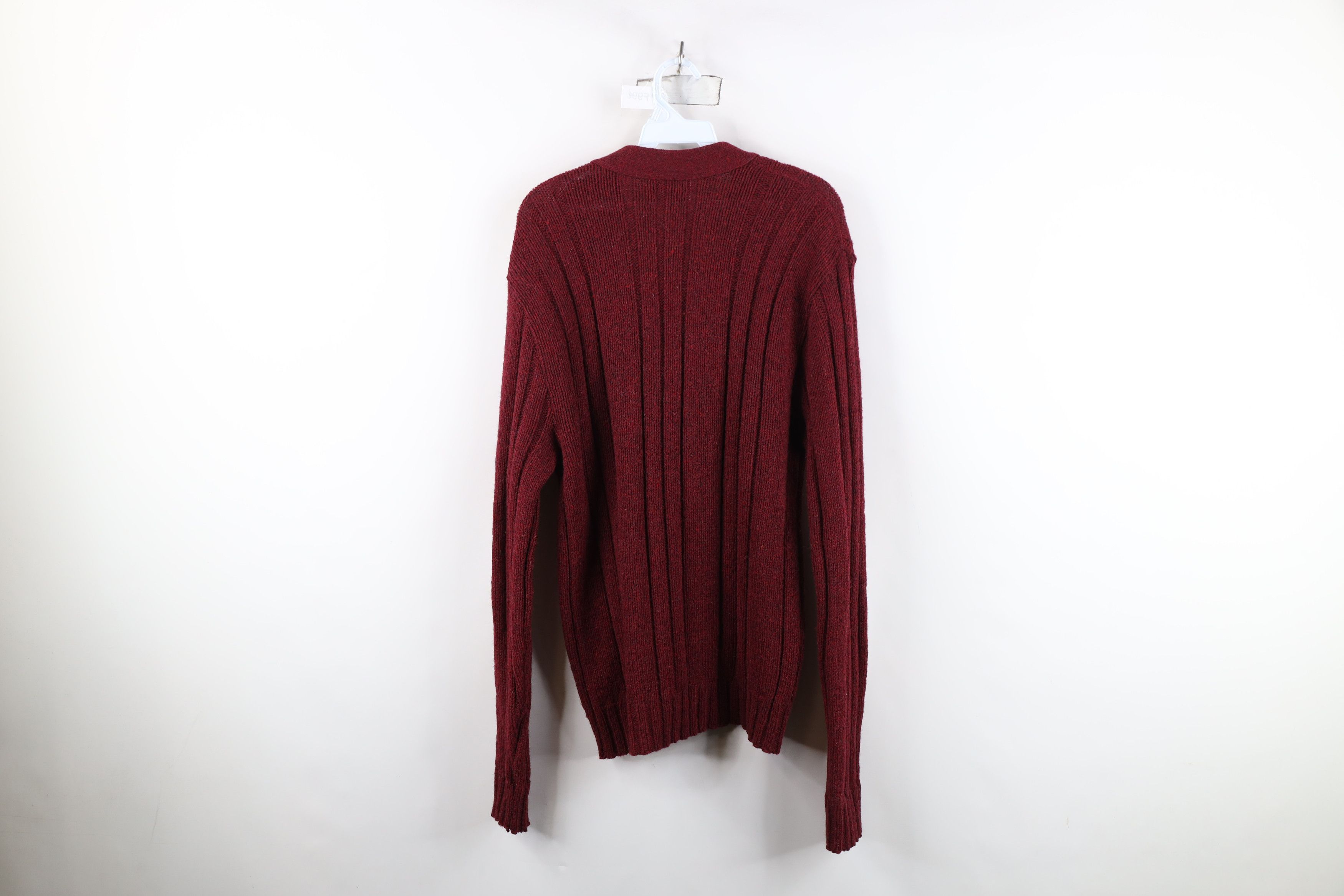 Vintage Vintage 60s Streetwear Ribbed Knit Cardigan Sweater Red USA Size US L / EU 52-54 / 3 - 10 Thumbnail