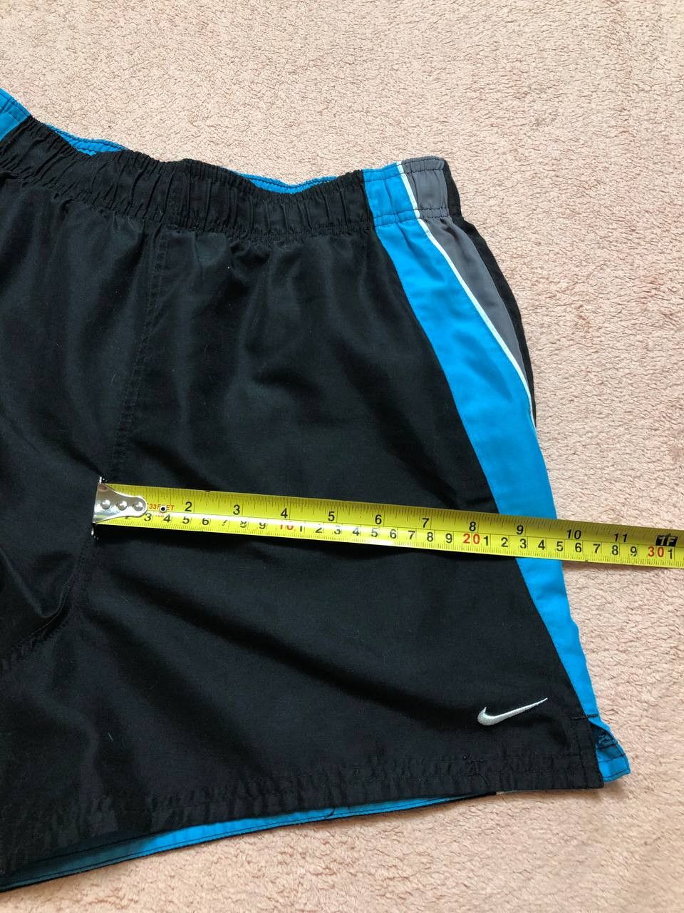 Nike Vintage Shorts black and blue Nike logo Y2K sportwear Size US 32 / EU 48 - 9 Thumbnail
