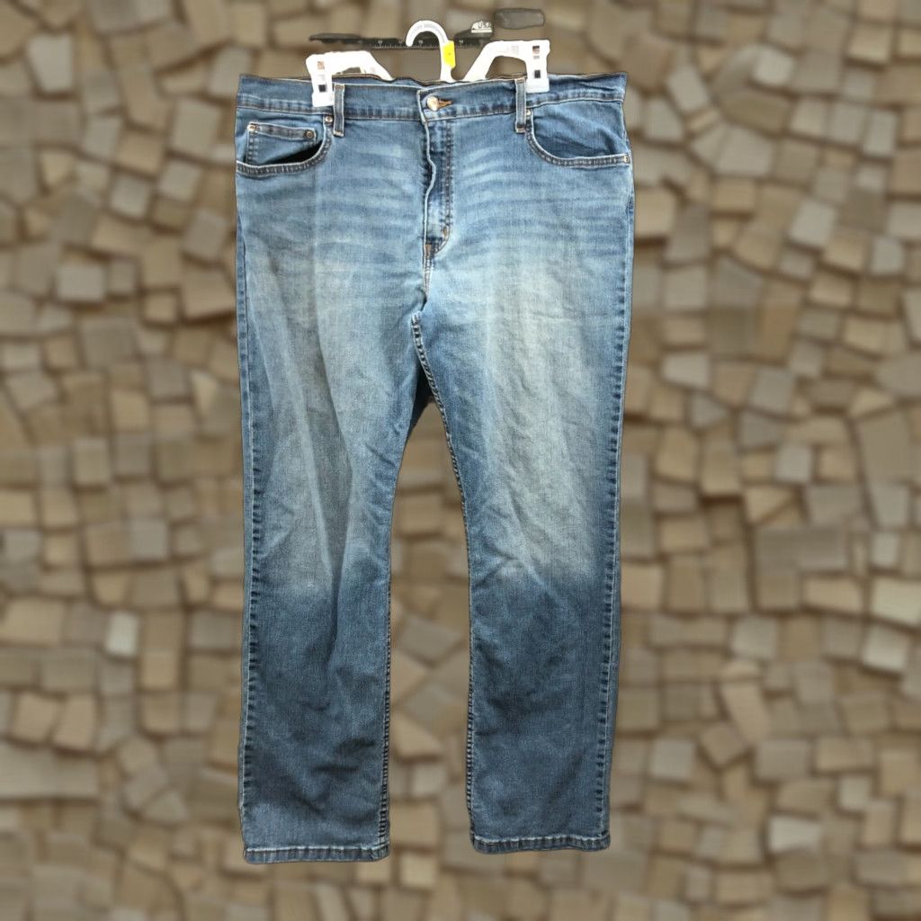 George George Bootcut Jeans Mens Regular 40x32 Dark Blue Denim Gro nge Moderate 5-Pocket Belt Loops Mid Rise Straight Leg CI/USA Size US 40 / EU 56 - 1 Thumbnail
