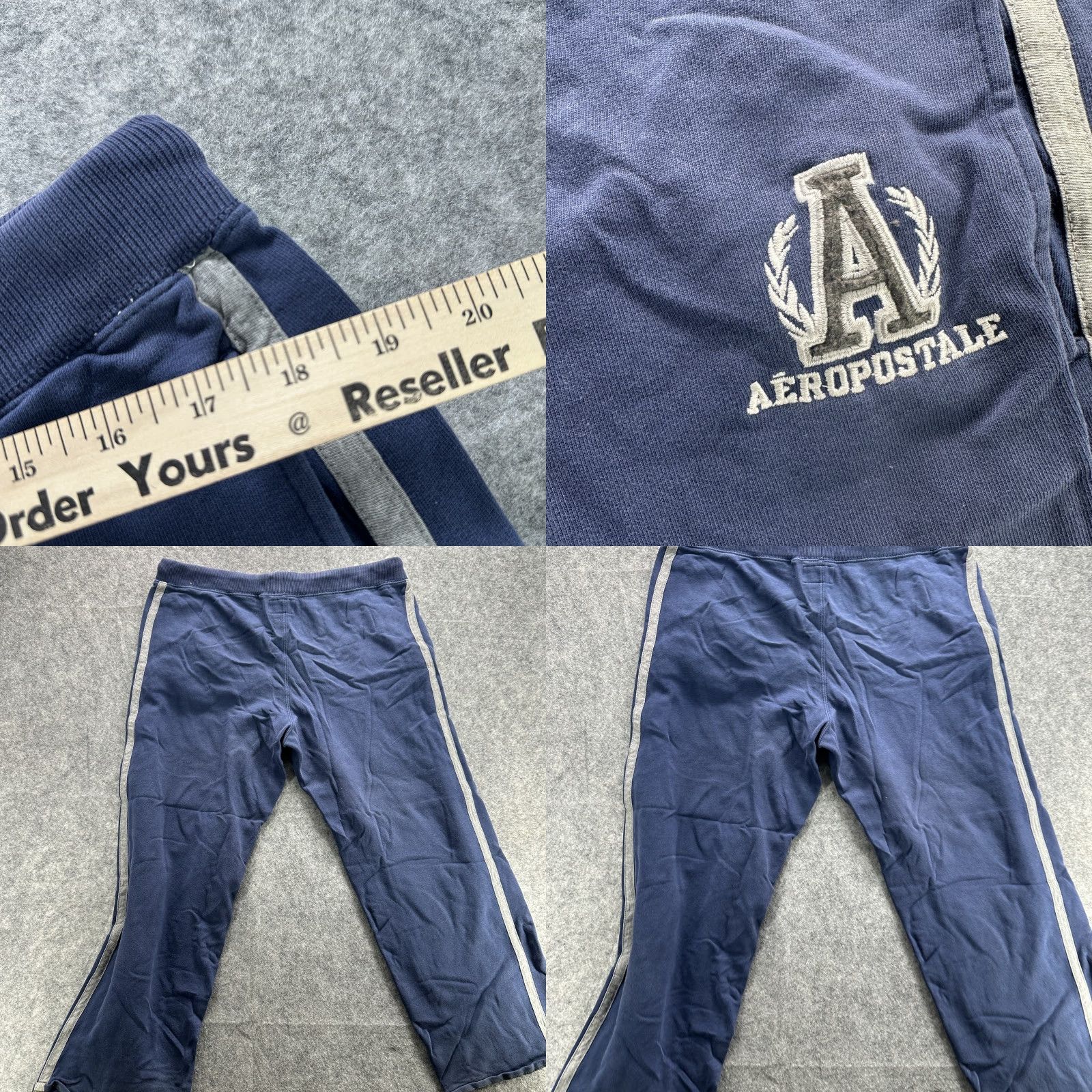 Vintage Aéropostale Pants Mens S Navy Blue Athletic Track Stripe Joggers Logo Gym Shirt? Size US 29 - 8 Thumbnail