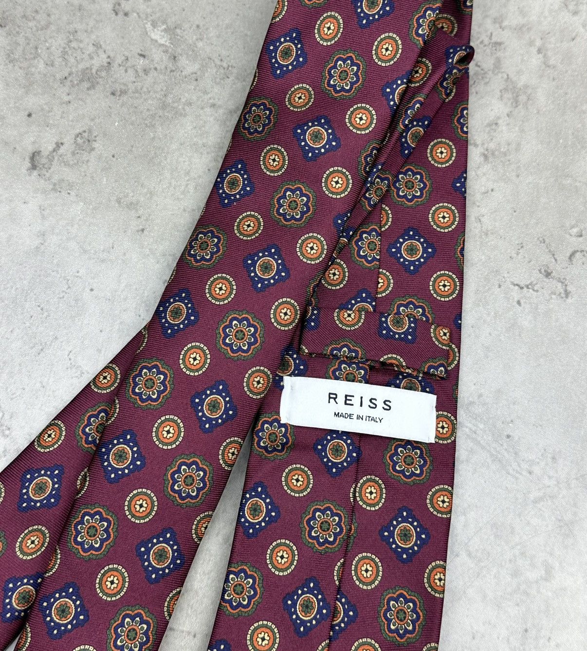 Reiss Reiss Floral Silk Tie Made in Italy Designer Mens Necktie Size ONE SIZE - 6 Thumbnail