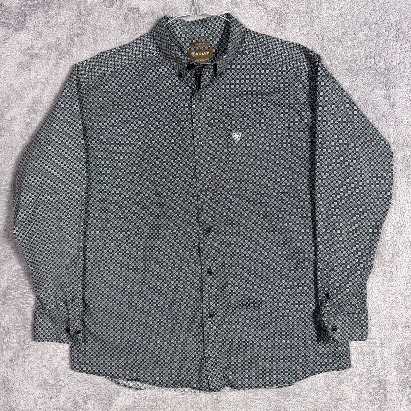 Ariat Ariat Shirt Men XL Stretch Geometric Long Sleeve Workwear Utility All Over Print Size US XL / EU 56 / 4 - 4 Thumbnail