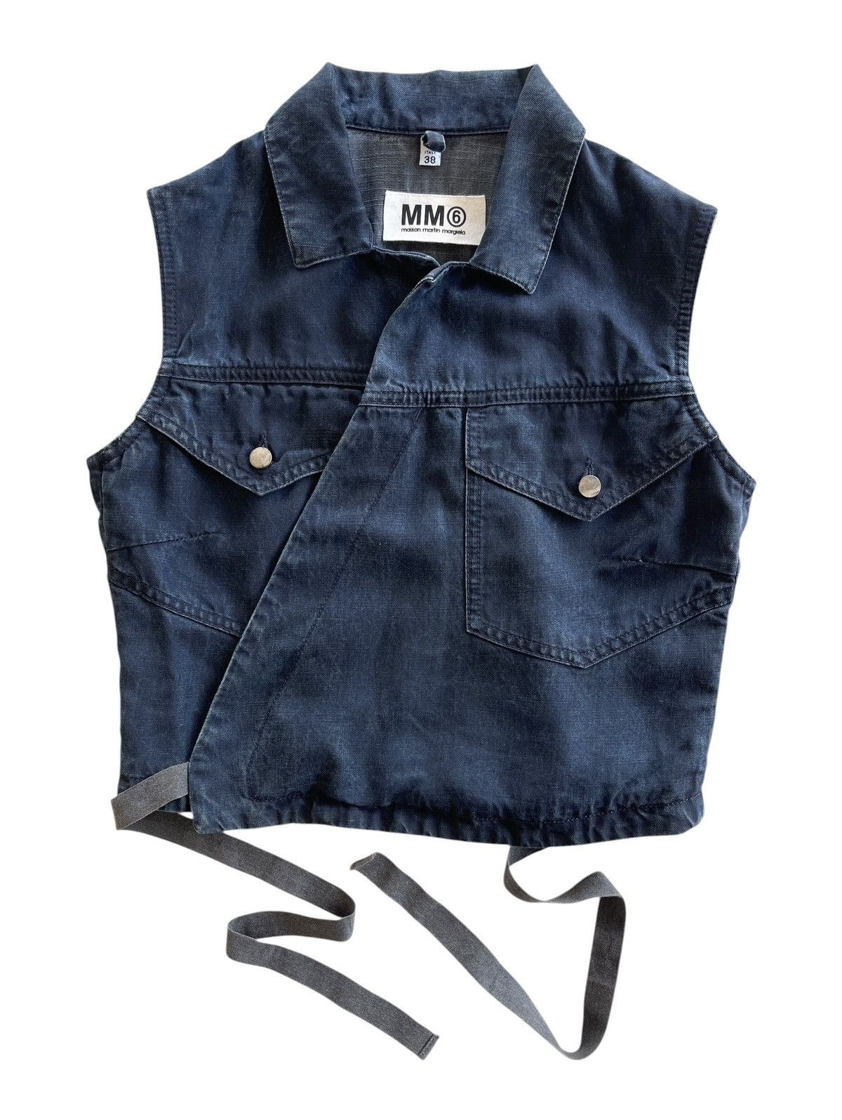 Maison Margiela MM6 Wrap Denim Vest Jacket Size XS / US 0-2 / IT 36-38 - 1 Thumbnail