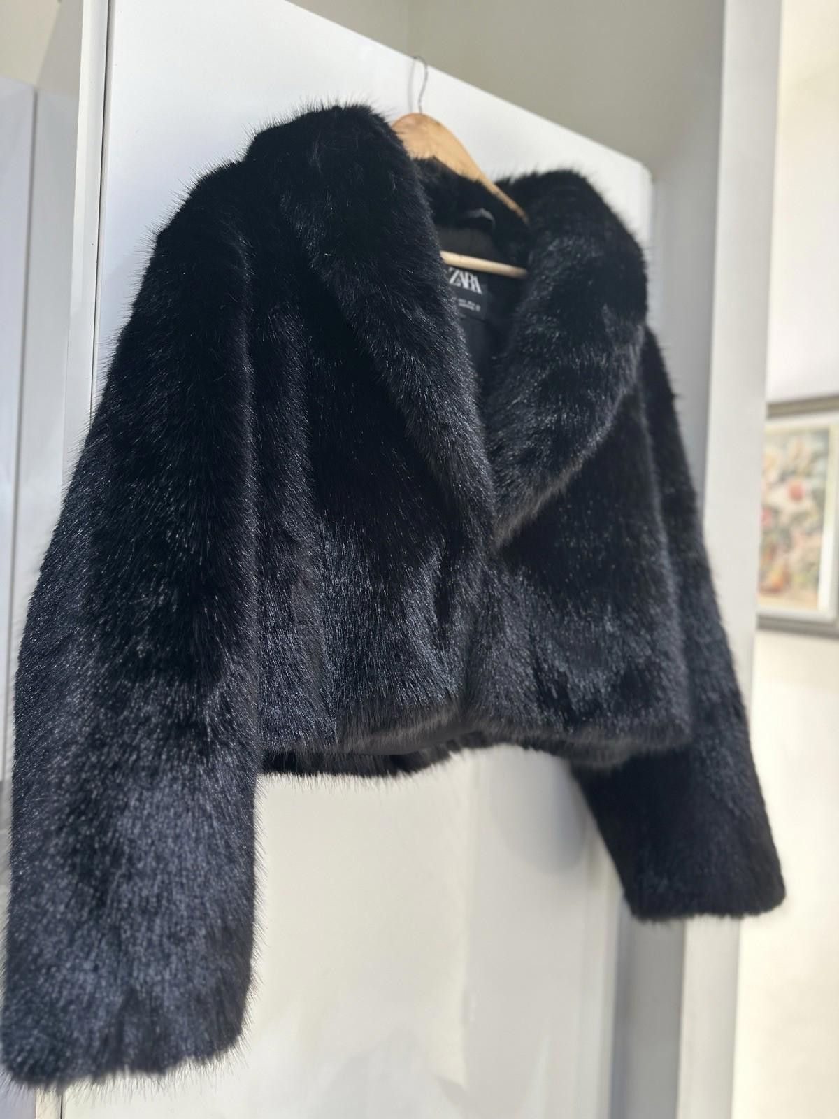 Zara ZARA faux fur short black coat BNWT Size S / US 4 / IT 40 - 2 Thumbnail