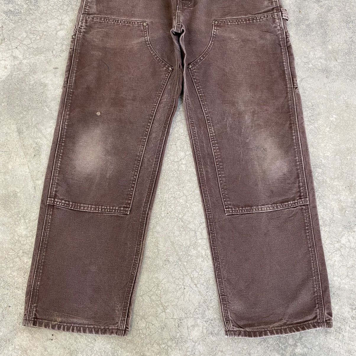 Carhartt × Vintage VTG Carhartt Double Knee Faded Brown Carpenter Work Pants Size US 34 / EU 50 - 5 Thumbnail