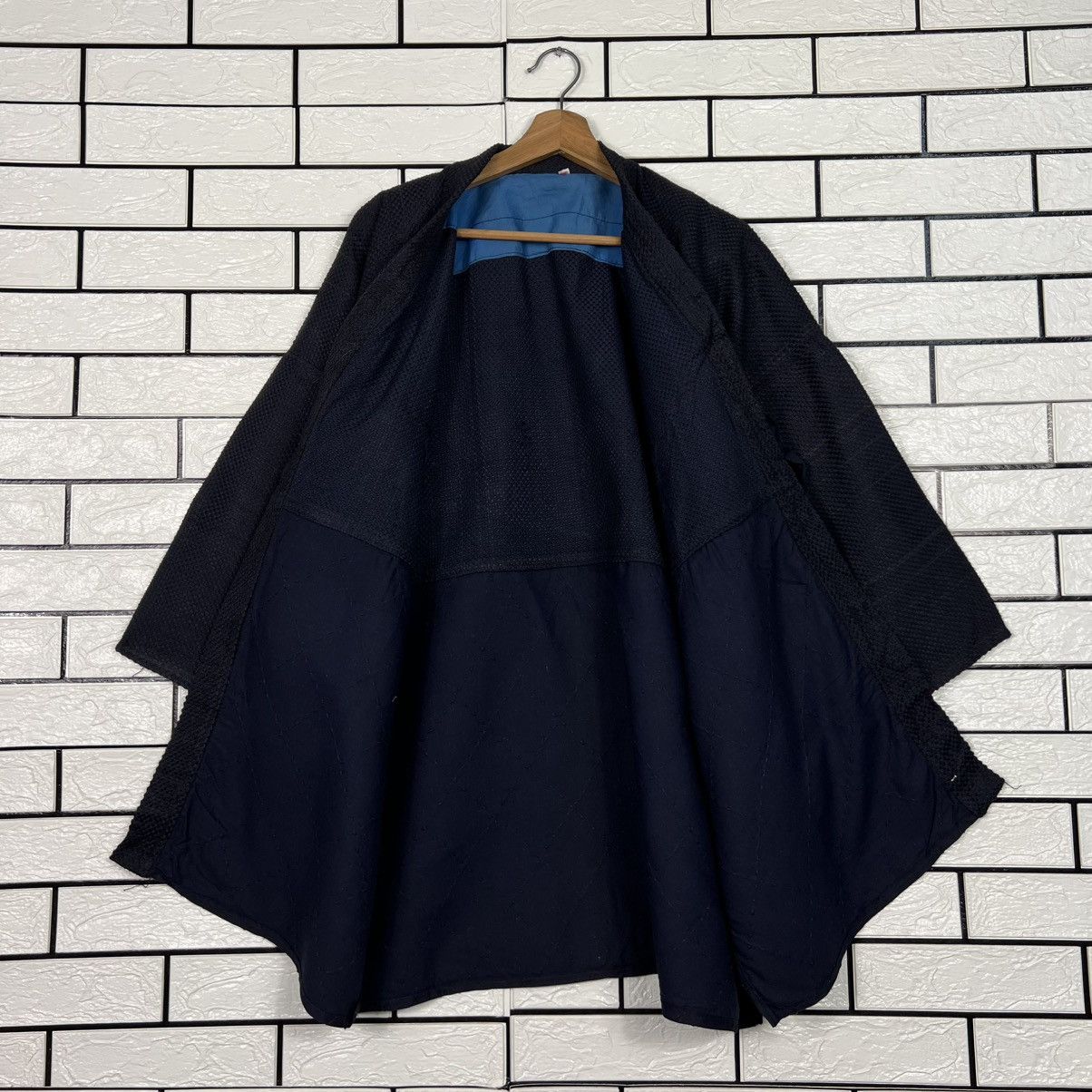 Japanese Brand Vintage Thick Weave KIMONO DarkBlue Hanten Jacket #4054-C184 Size US XL / EU 56 / 4 - 11 Thumbnail