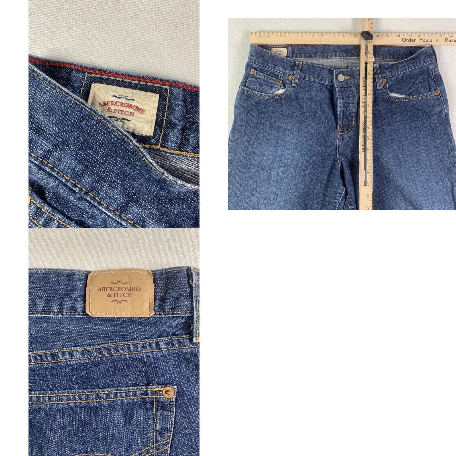 Abercrombie & Fitch Abercrombie & Fitch Jeans Womens Size 12L Blue Flare High Rise 90s Bohemian Size 34" / US 12 / IT 48 - 8 Thumbnail
